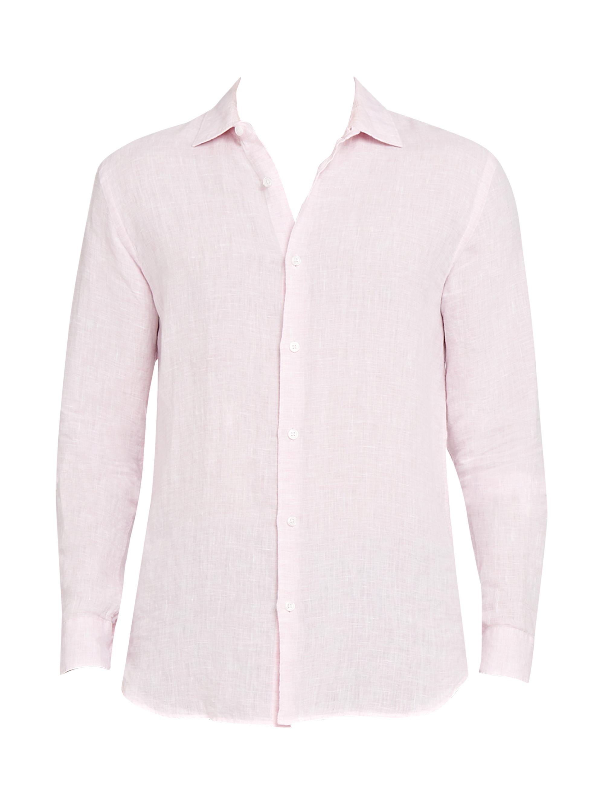 Orlebar Brown Men's Giles Linen Shirt - Pale Pink White