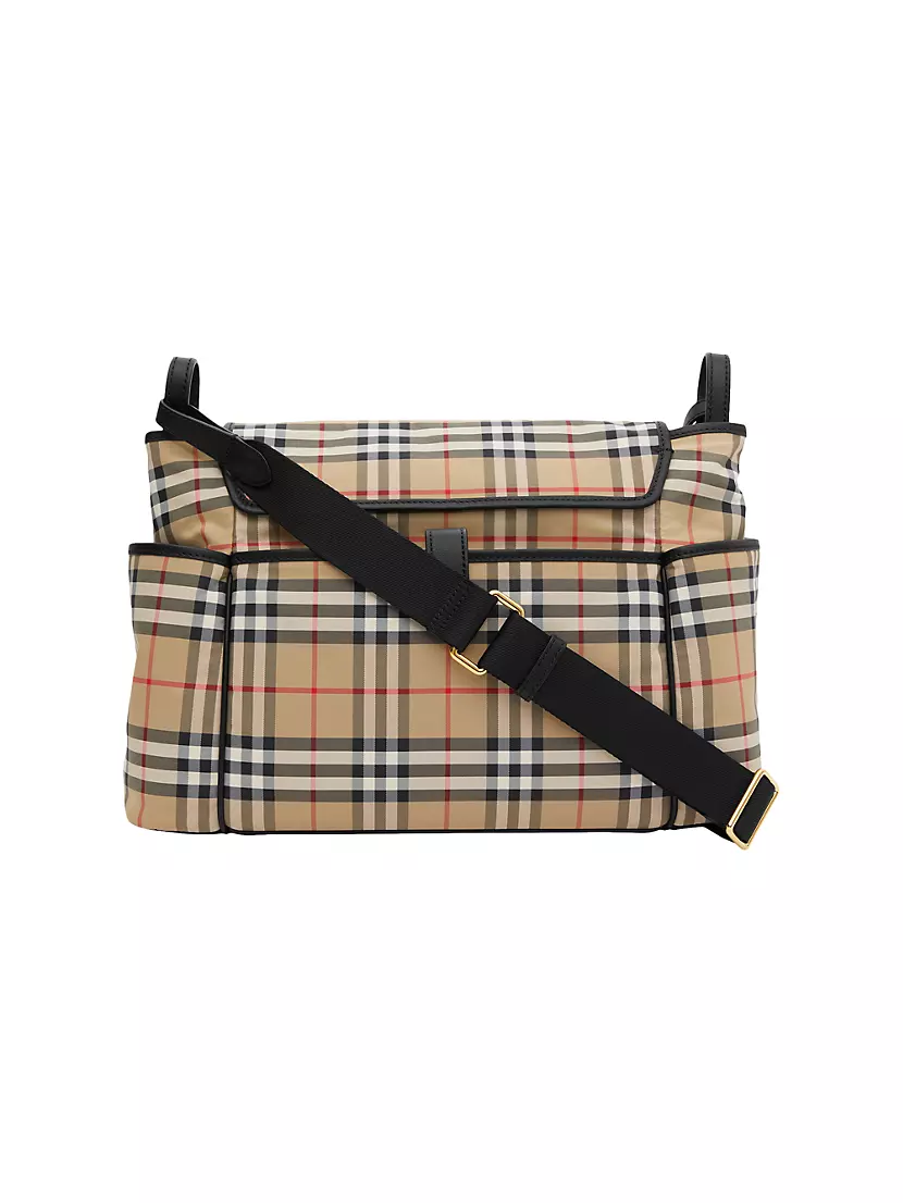 Burberry Kids Flap Diaper Bag Black 1 One Size : : Fashion