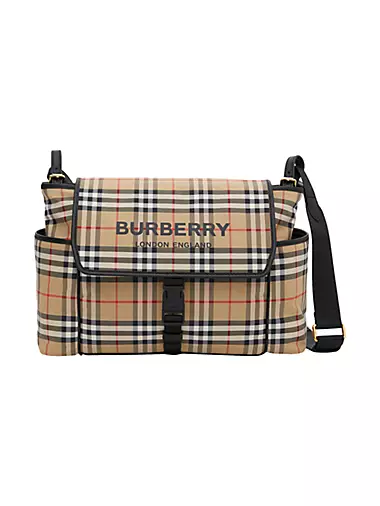 Burberry Unisex "Micro Olympia" Bright Red Checkered Leather Mini  Bag