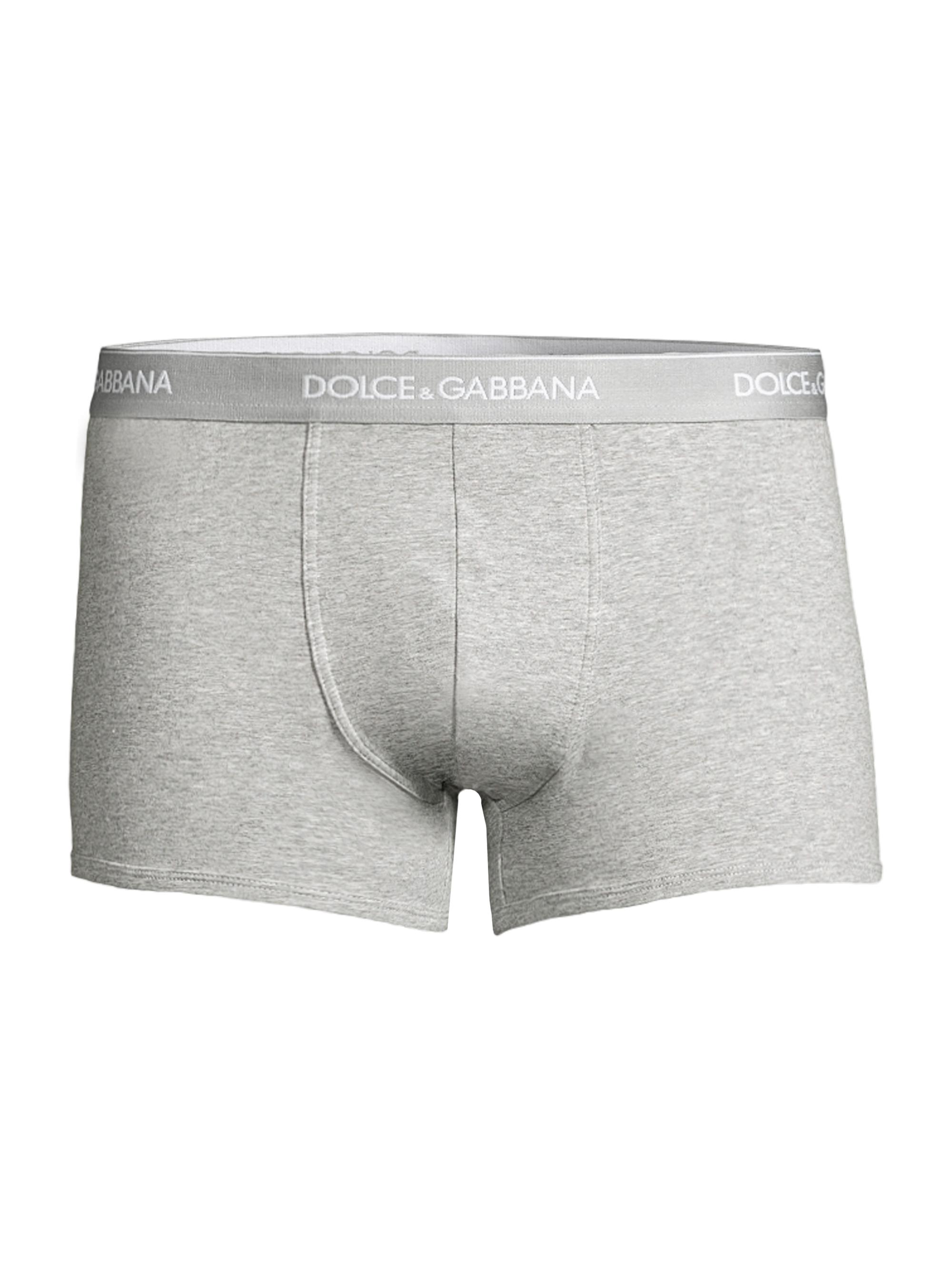 Dolce & Gabbana Men's Day By Day 2-Pack Stretch Cotton Boxer Briefs - Grey