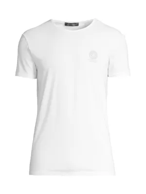 Versace Kids Medusa-print crew-neck T-shirt - White