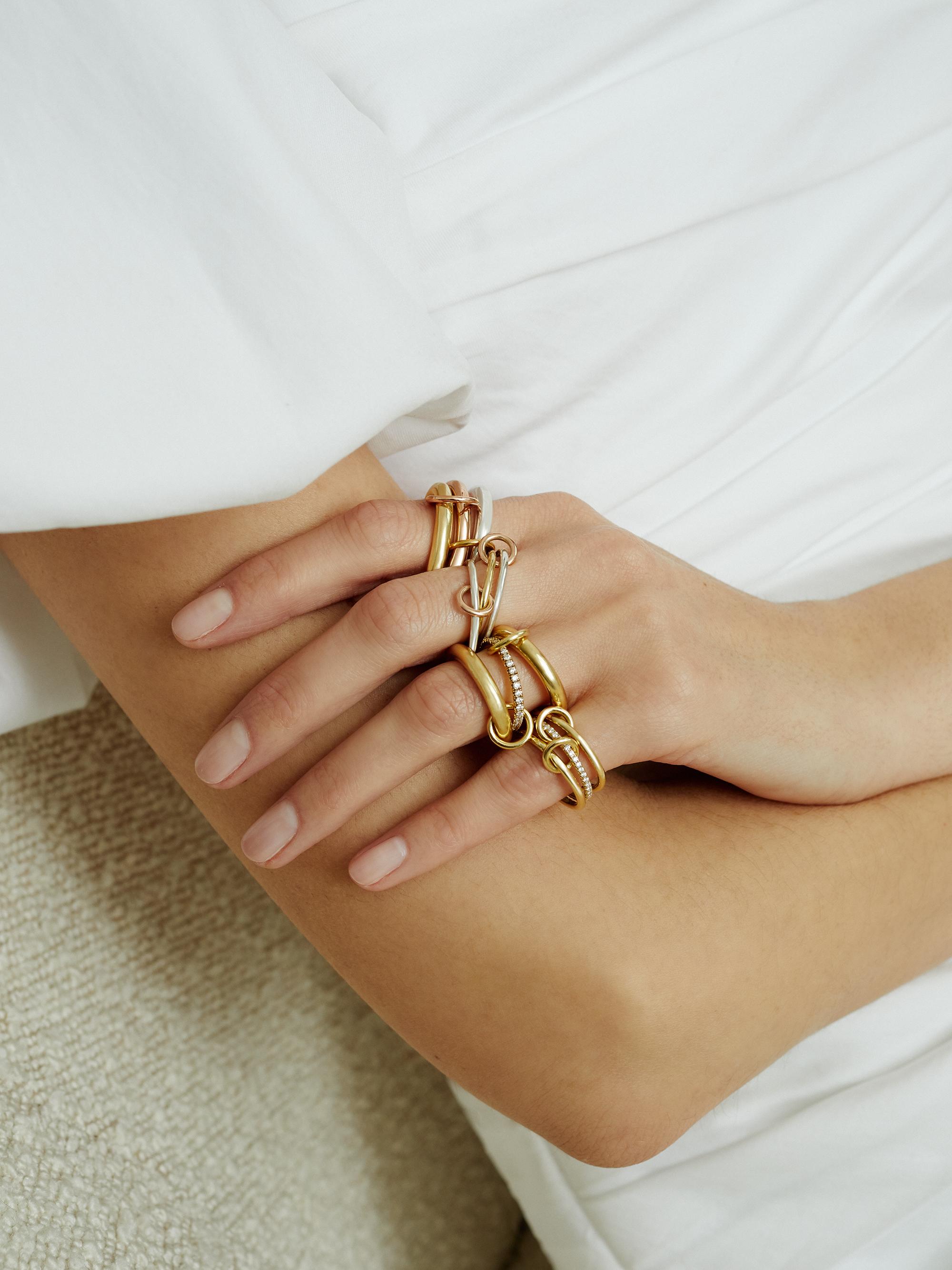 Spinelli Kilcollin 18K Two-Tone Gold & Sterling Silver 3-Link Ring