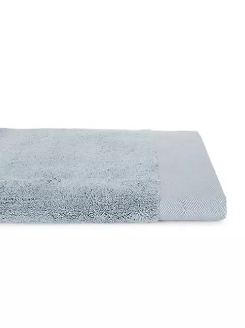 Frette Diamond Border Egyptian Cotton Bath Towel - White