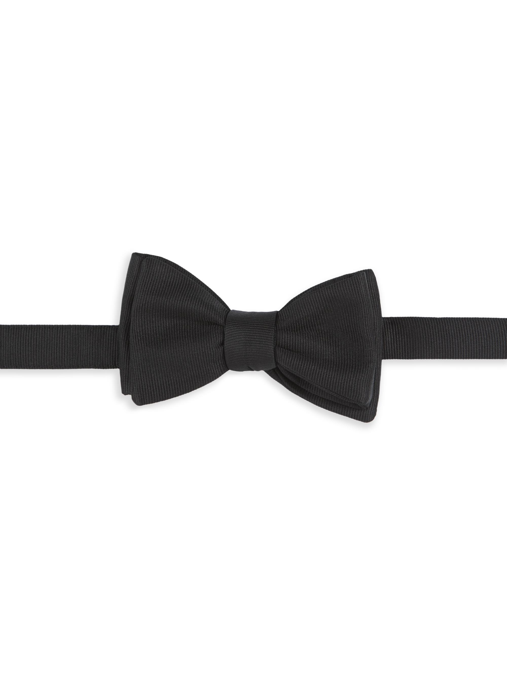 Isaia Men's Grosgrain Bow Tie - Black