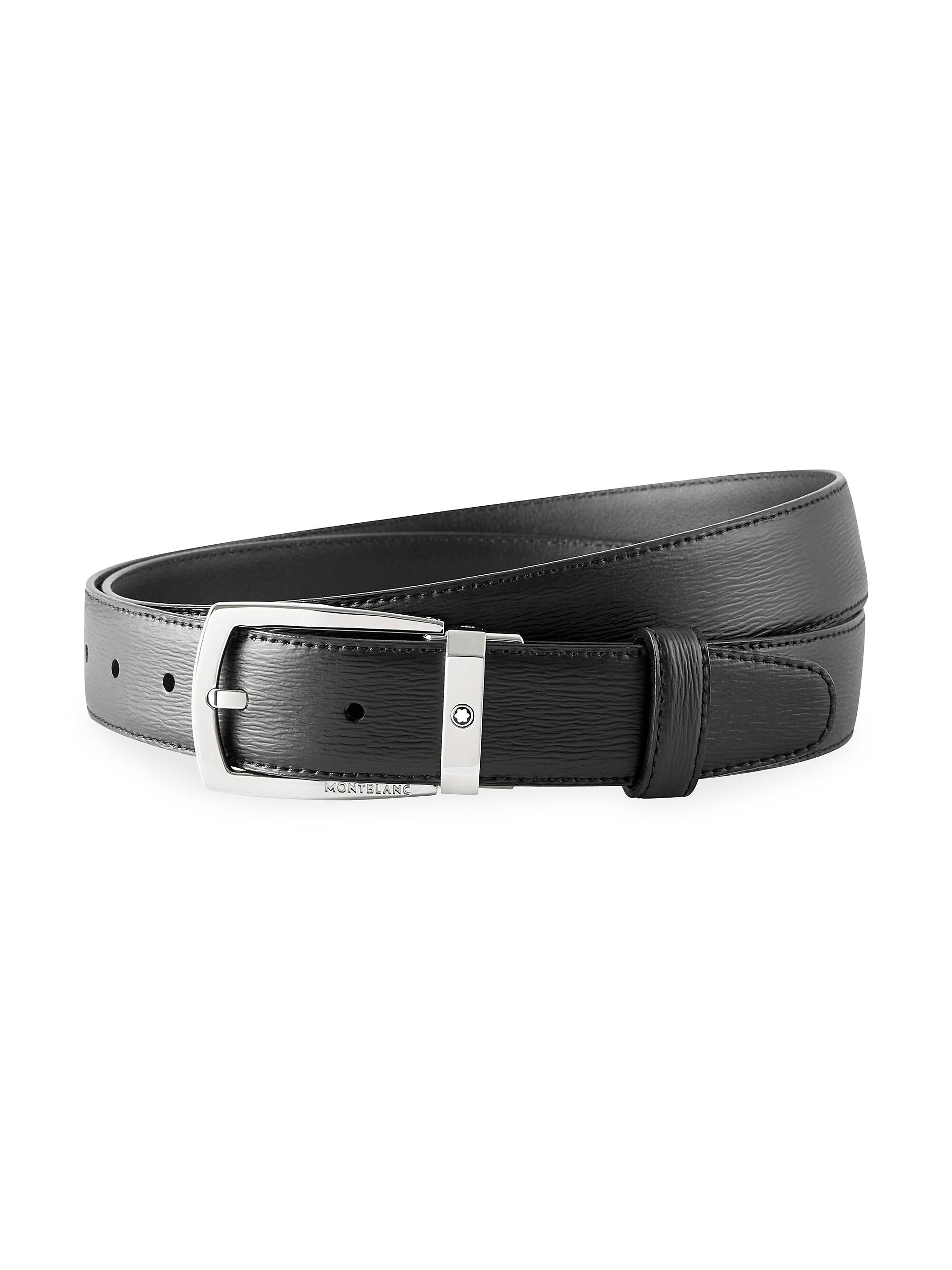 Montblanc Men's Contemporary Cut-to-Size Leather Belt - Black