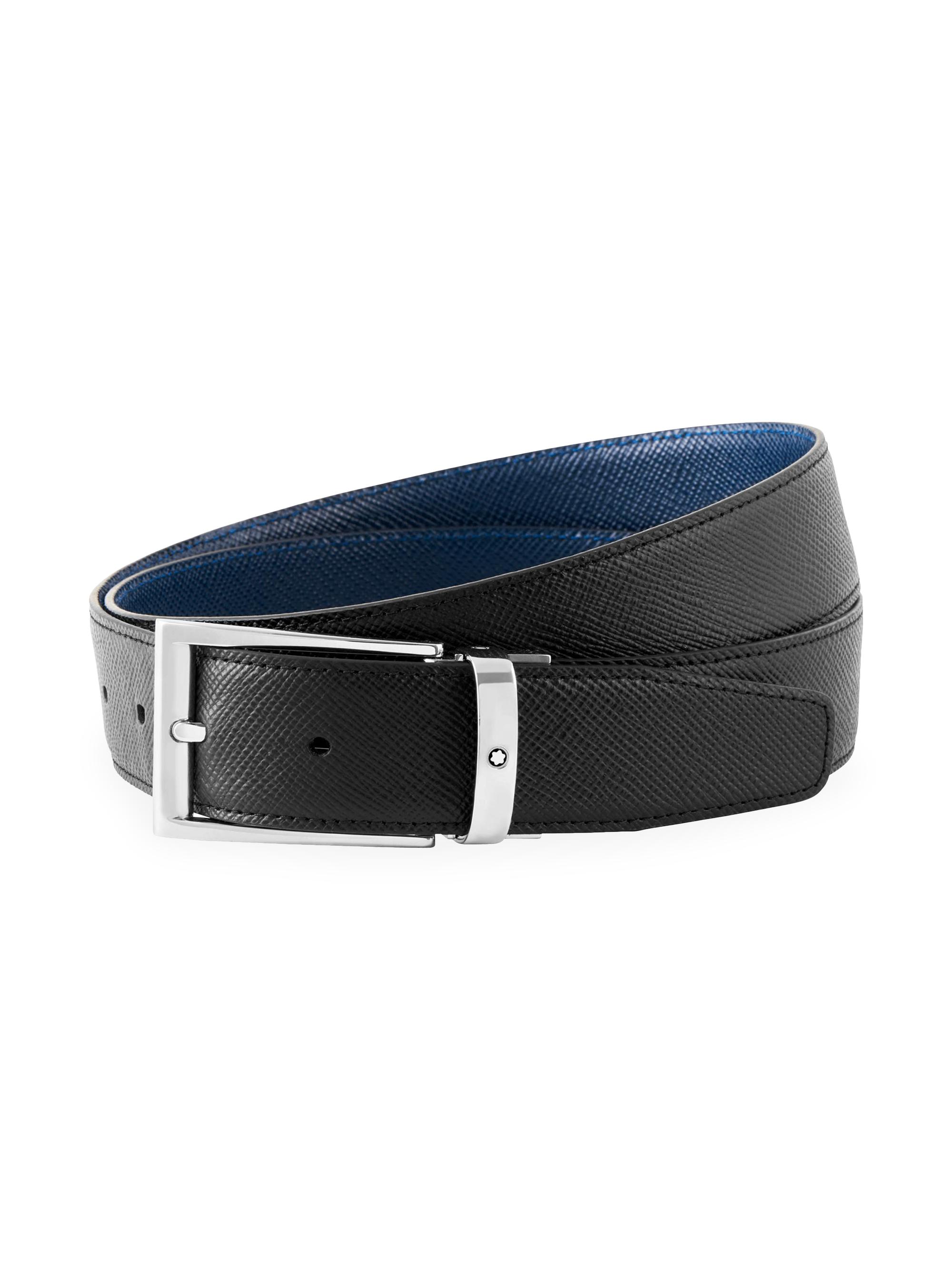 Montblanc Men's Trapeze Adjustable Cut-to-Size Reversible Leather Belt