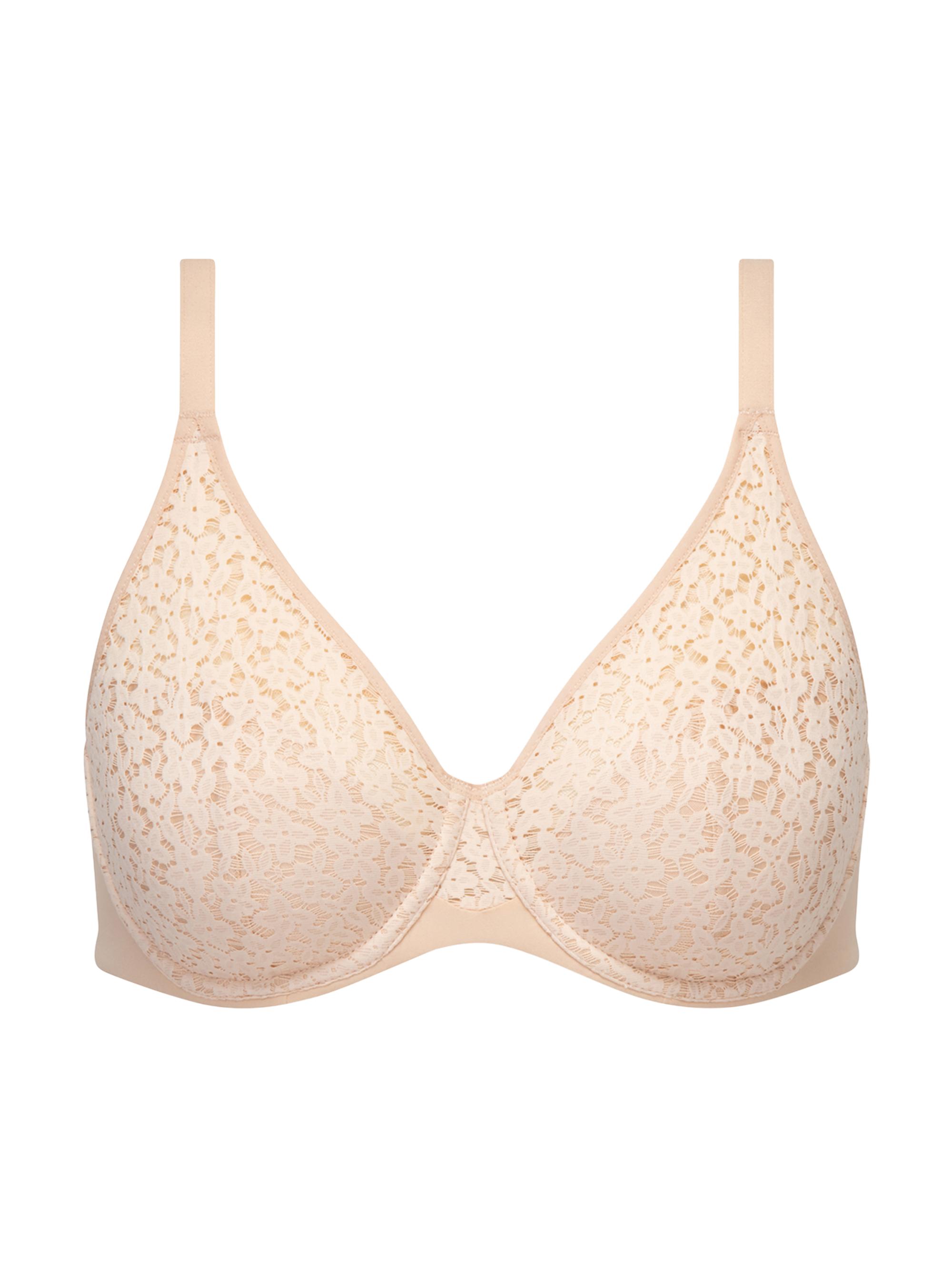 Chantelle Women's Norah Full Coverage Molded Stretch Lace Bra - Nude Blush