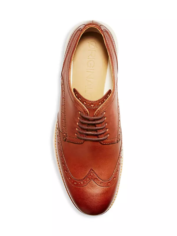 Saks Fifth Avenue By Cole Haan Brown Leather Oxford Dress Shoes