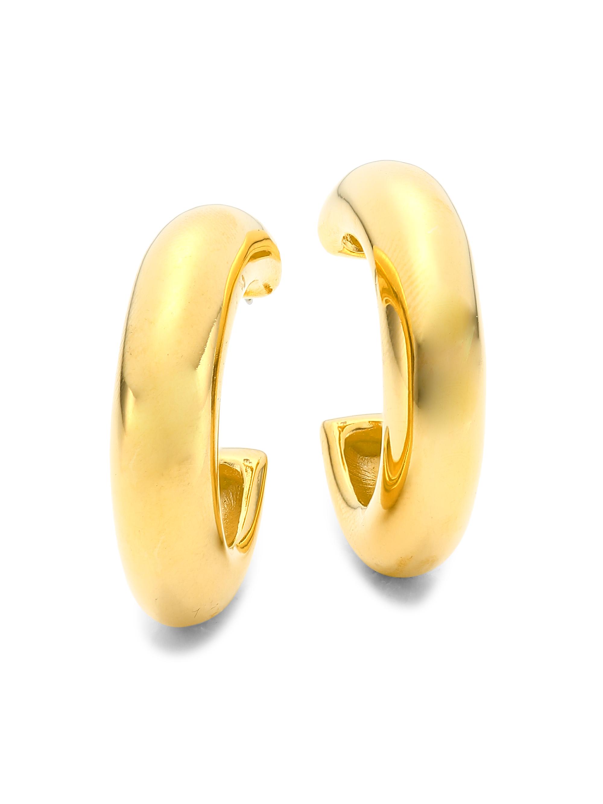 Kenneth Jay Lane Women's 22K-Gold-Plated Hoop Earrings - Yellow Goldtone