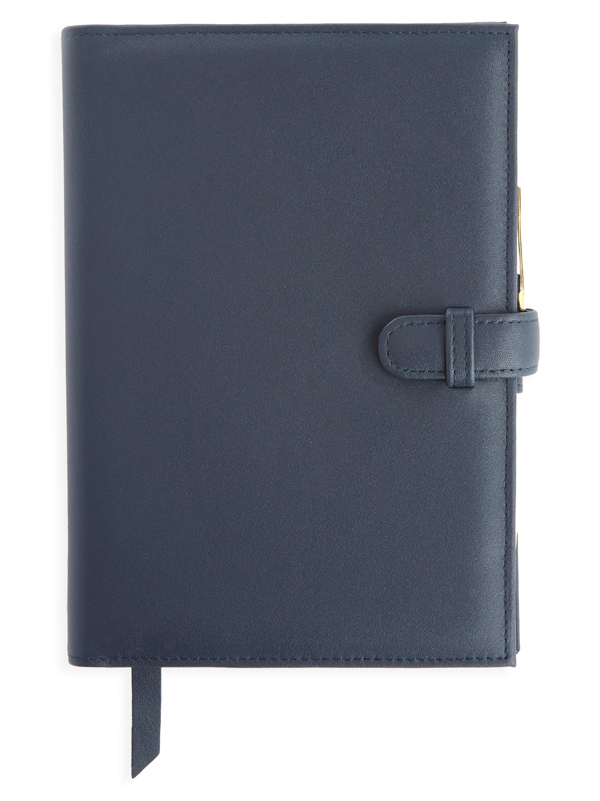 Royce New York Women's Executive Leather Journal - Navy Blue
