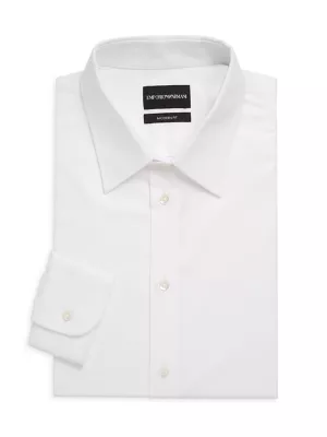 Shop Emporio Armani Modern-Fit Solid Dress Shirt | Saks Fifth Avenue