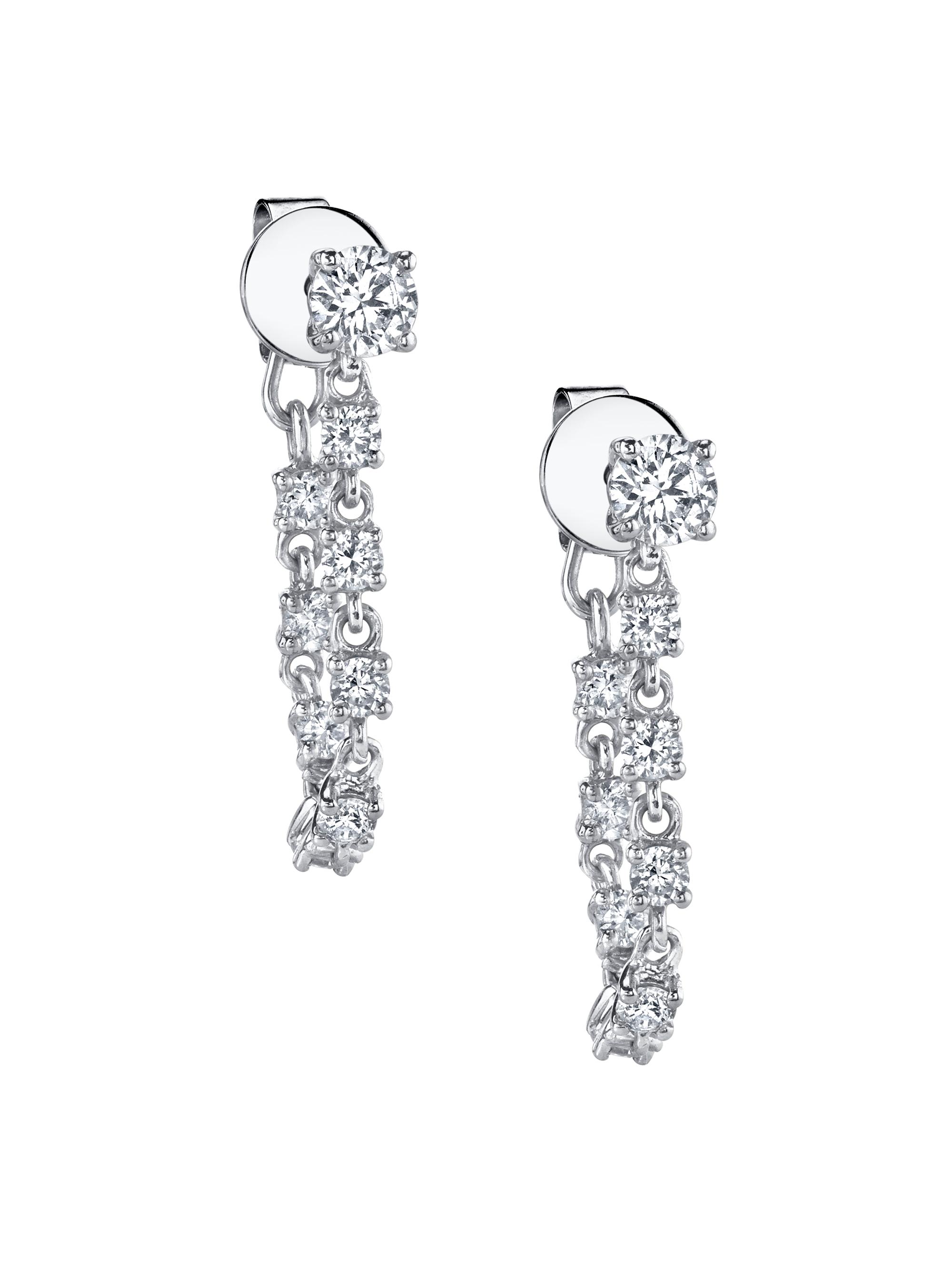 Anita Ko Women's Loops 18K White Gold & 1.07 TCW Diamond Chain Earrings - White Gold