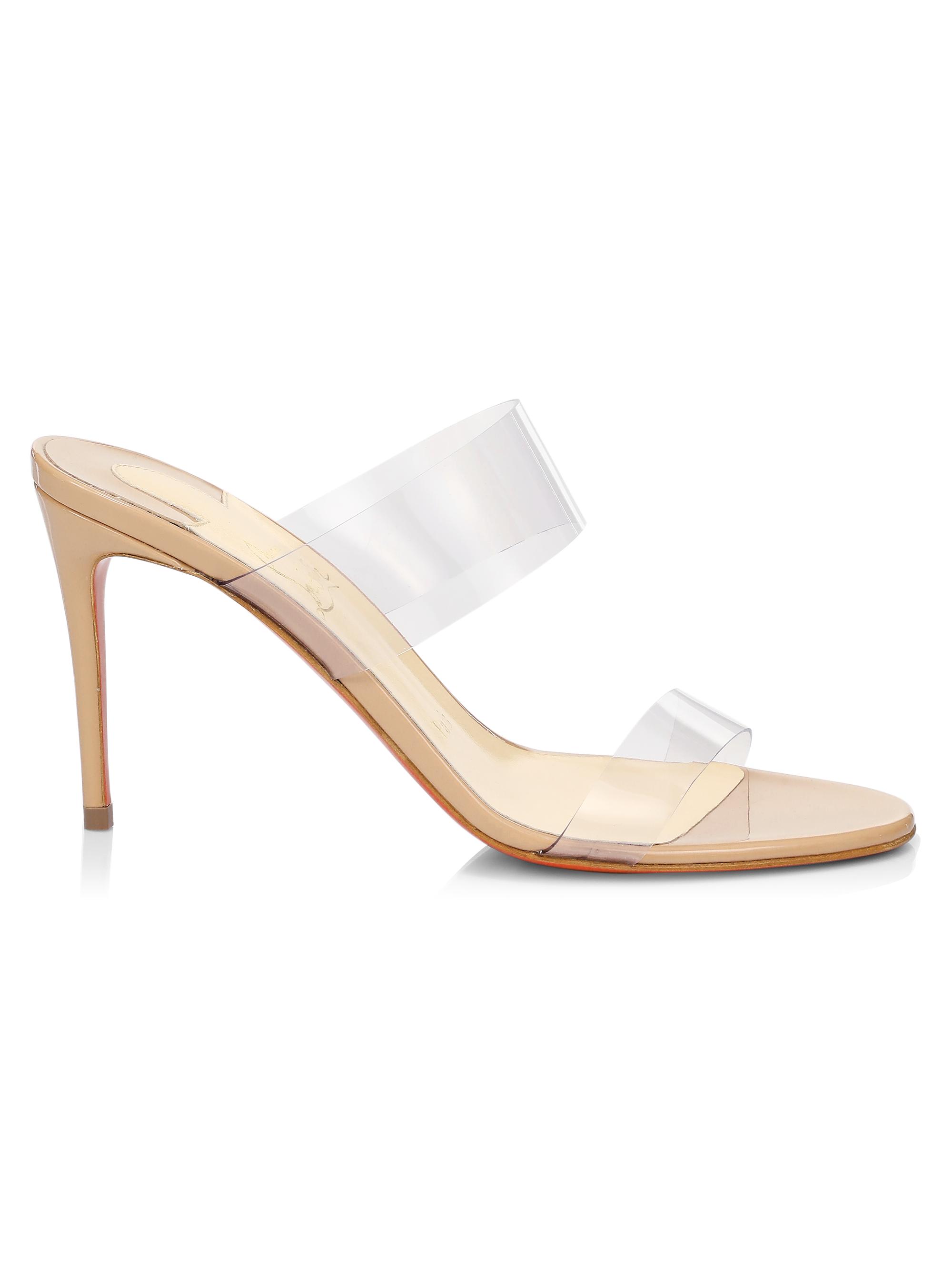 Christian Louboutin Women's Just Nothing 85 PVC & Patent Leather Mules - Blush