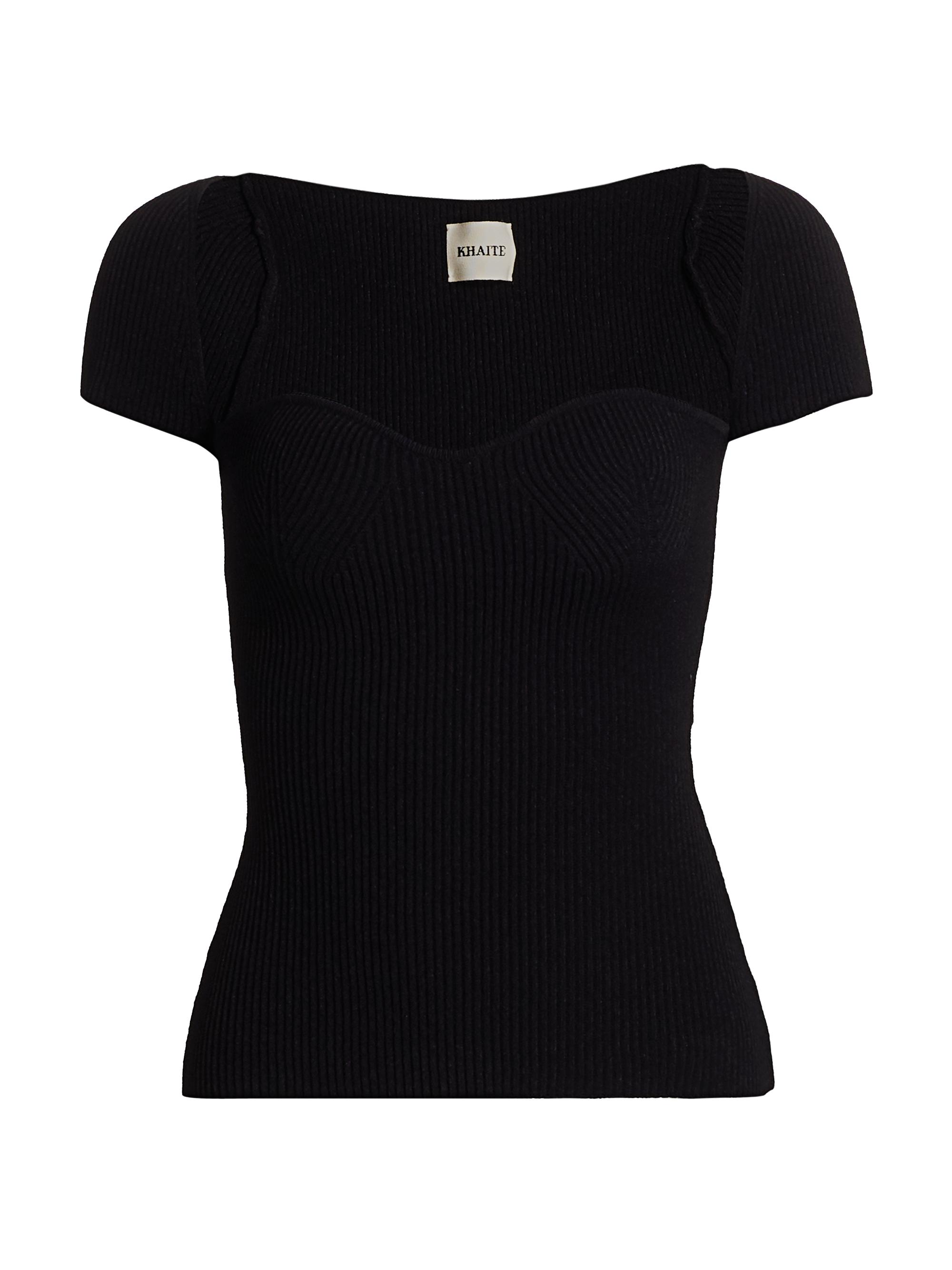 Khaite Women's Ista Ribbed Corset Sweater - Black