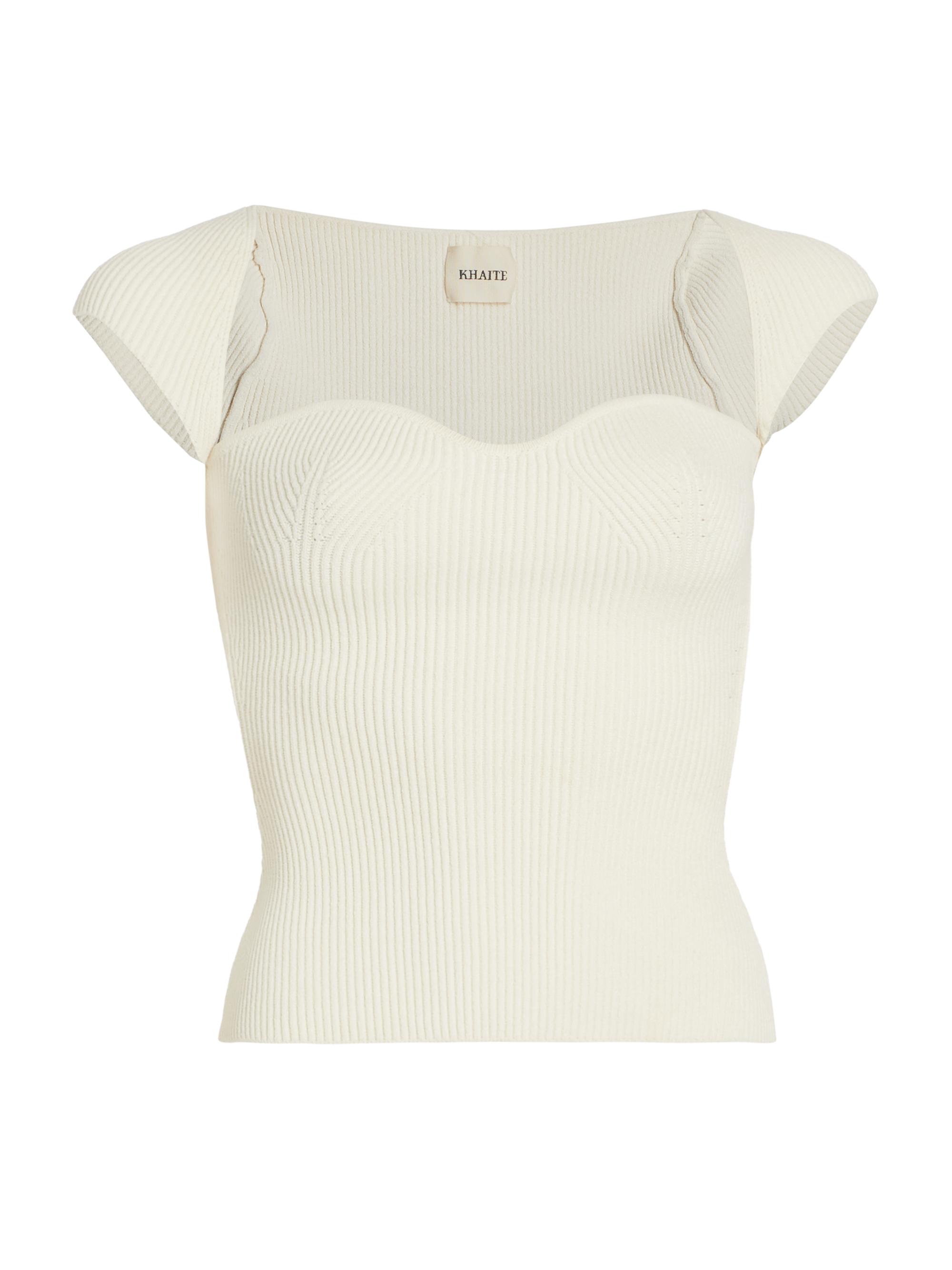 Khaite Ista Ribbed Corset Sweater | Saks Fifth Avenue