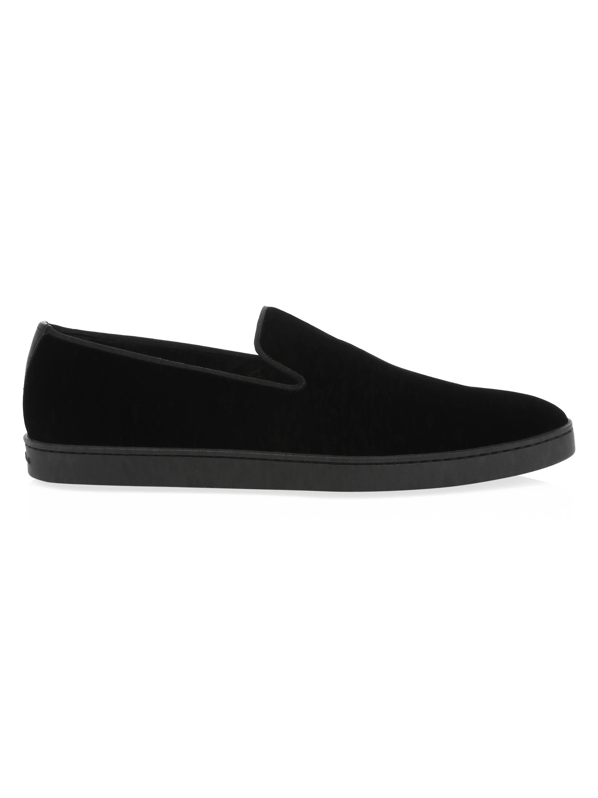 Santoni Men's Atlantis Muad Velvet Loafers - Black Velvet