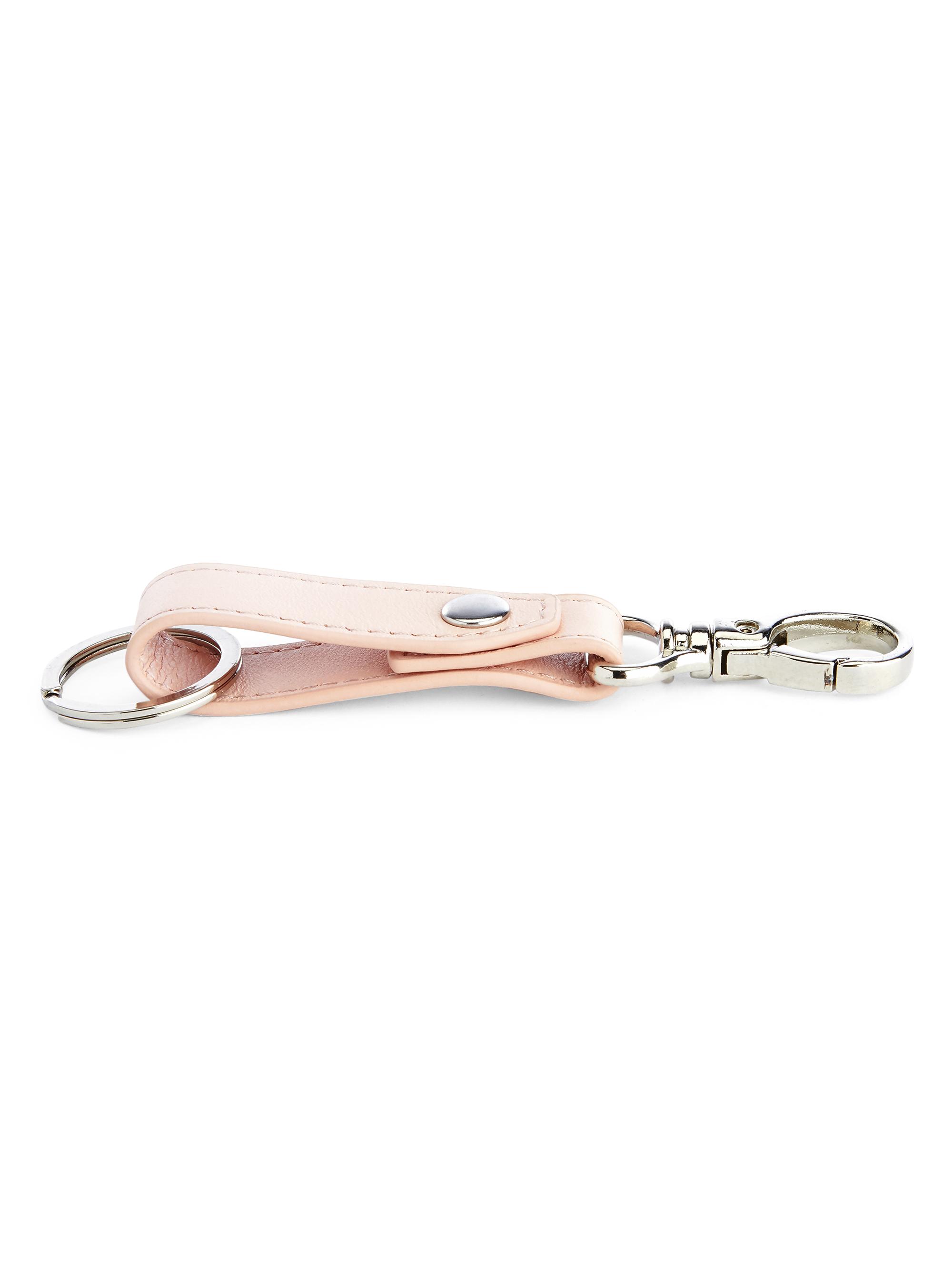 Royce New York Women's Leather Valet Key Chain - Blush Pink
