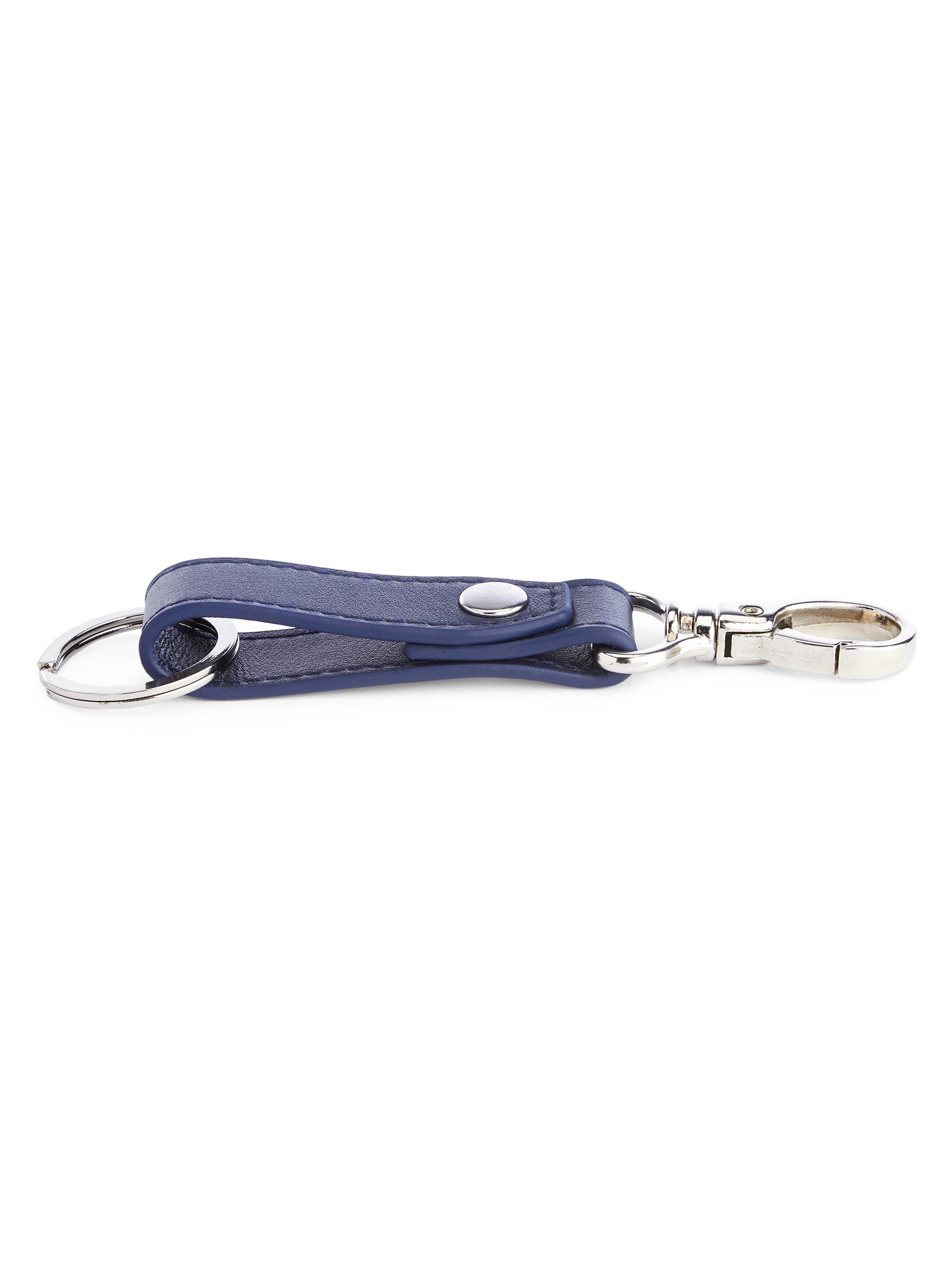 Royce New York Women's Leather Valet Key Chain - Navy Blue