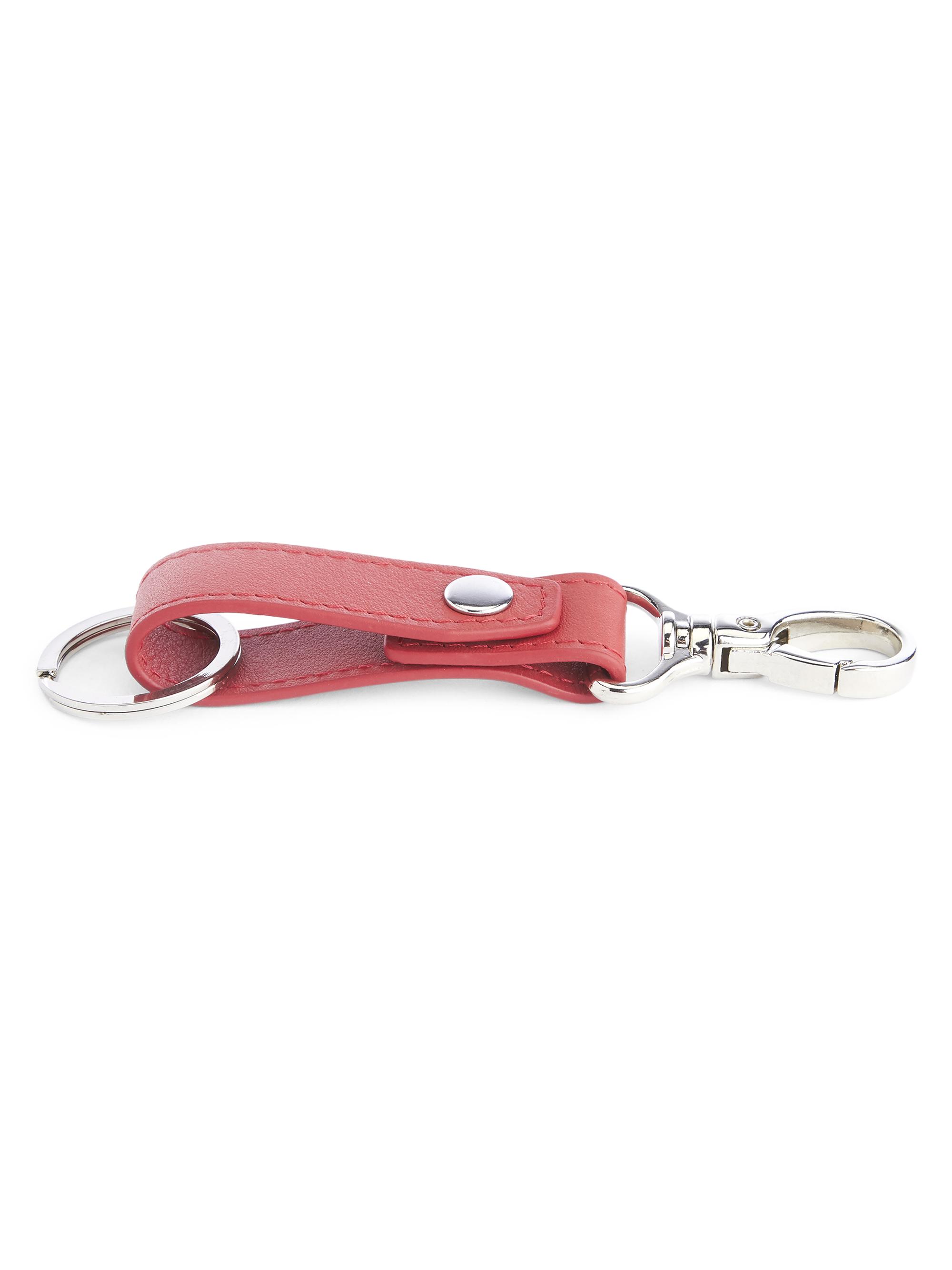 Royce New York Women's Leather Valet Key Chain - Red