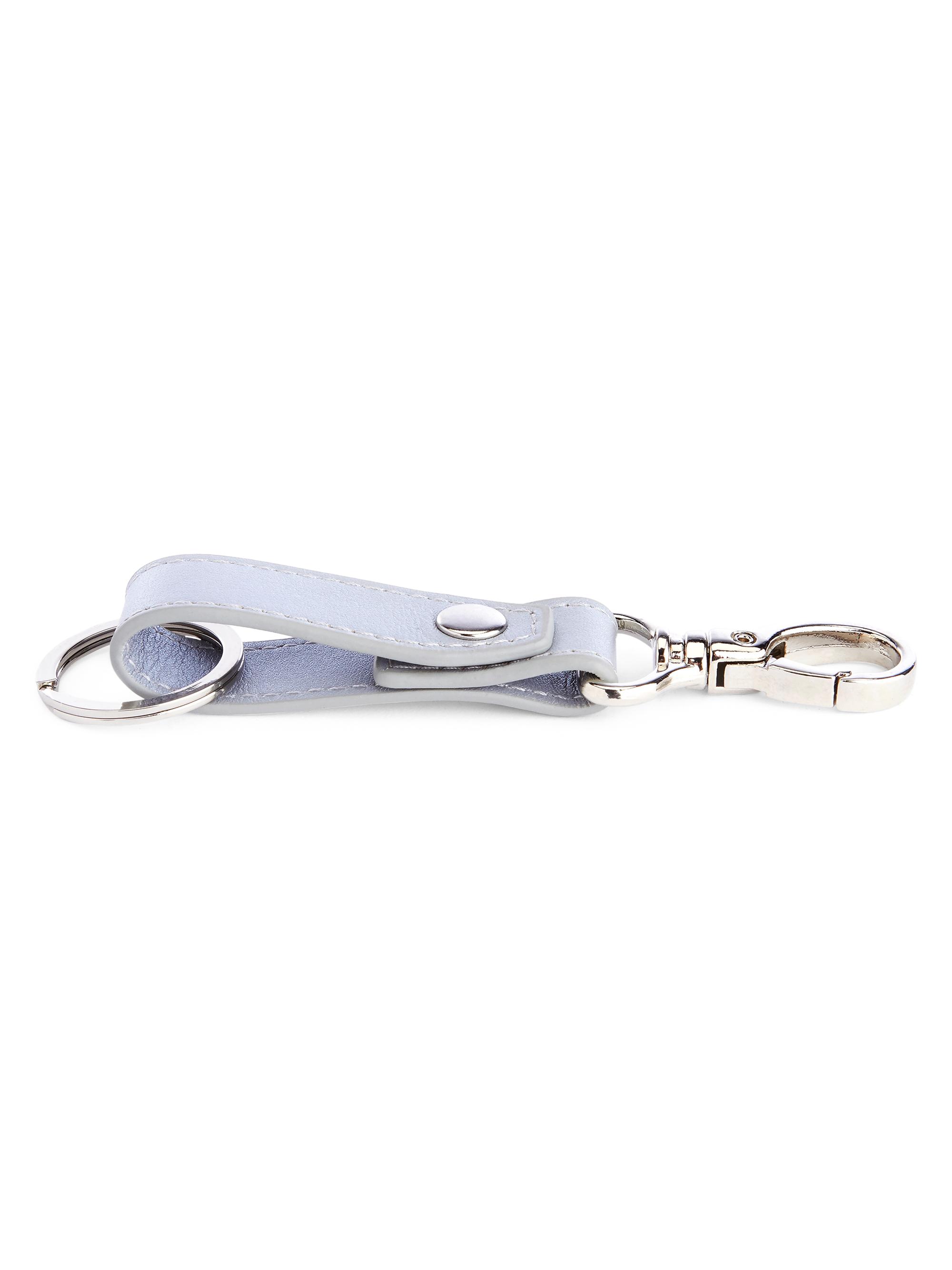 Royce New York Women's Leather Valet Key Chain - Silver