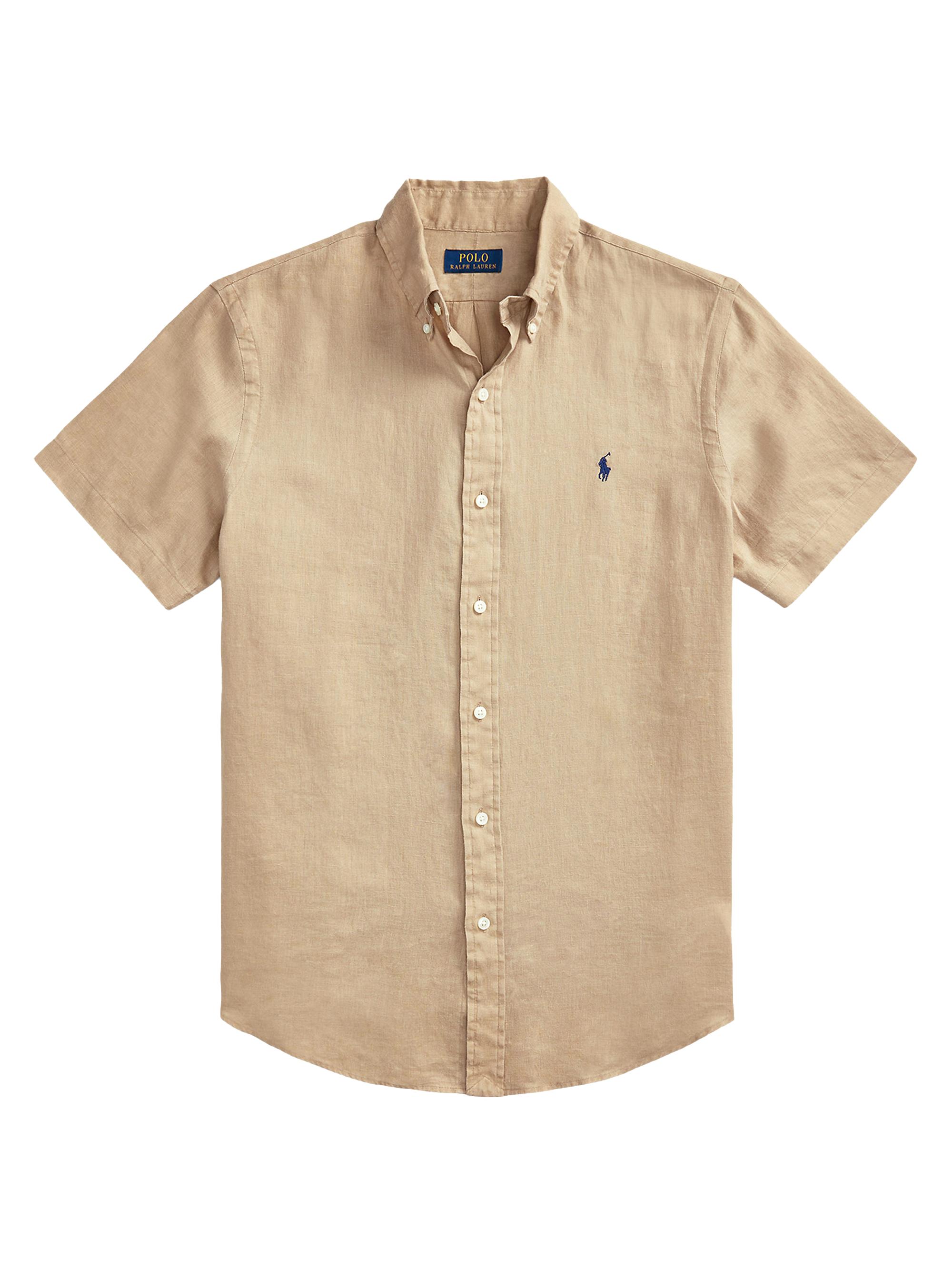 Polo Ralph Lauren Men's Classic-Fit Short-Sleeve Linen Shirt - Vintage Khaki
