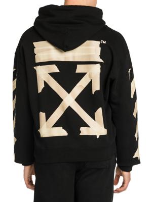 OFF-WHITE Airport Tape Arrows Diag Over Hoodie Melange Grey/Multicolor