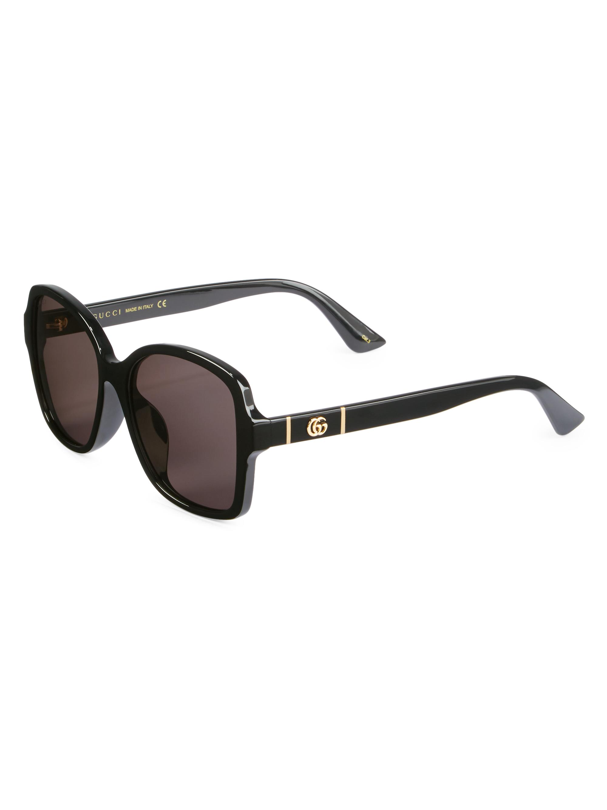 Gucci Women's 57MM Rectangular Sunglasses - Black