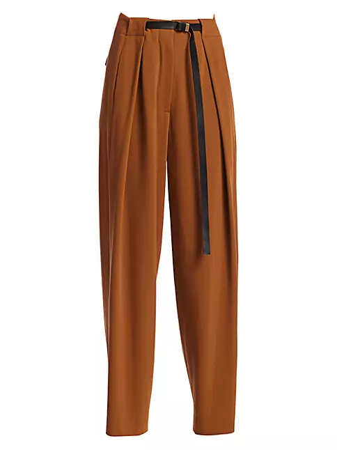 Womens Tapered/Carrot Pants Elegant Zipper Fly High Waist Orange L