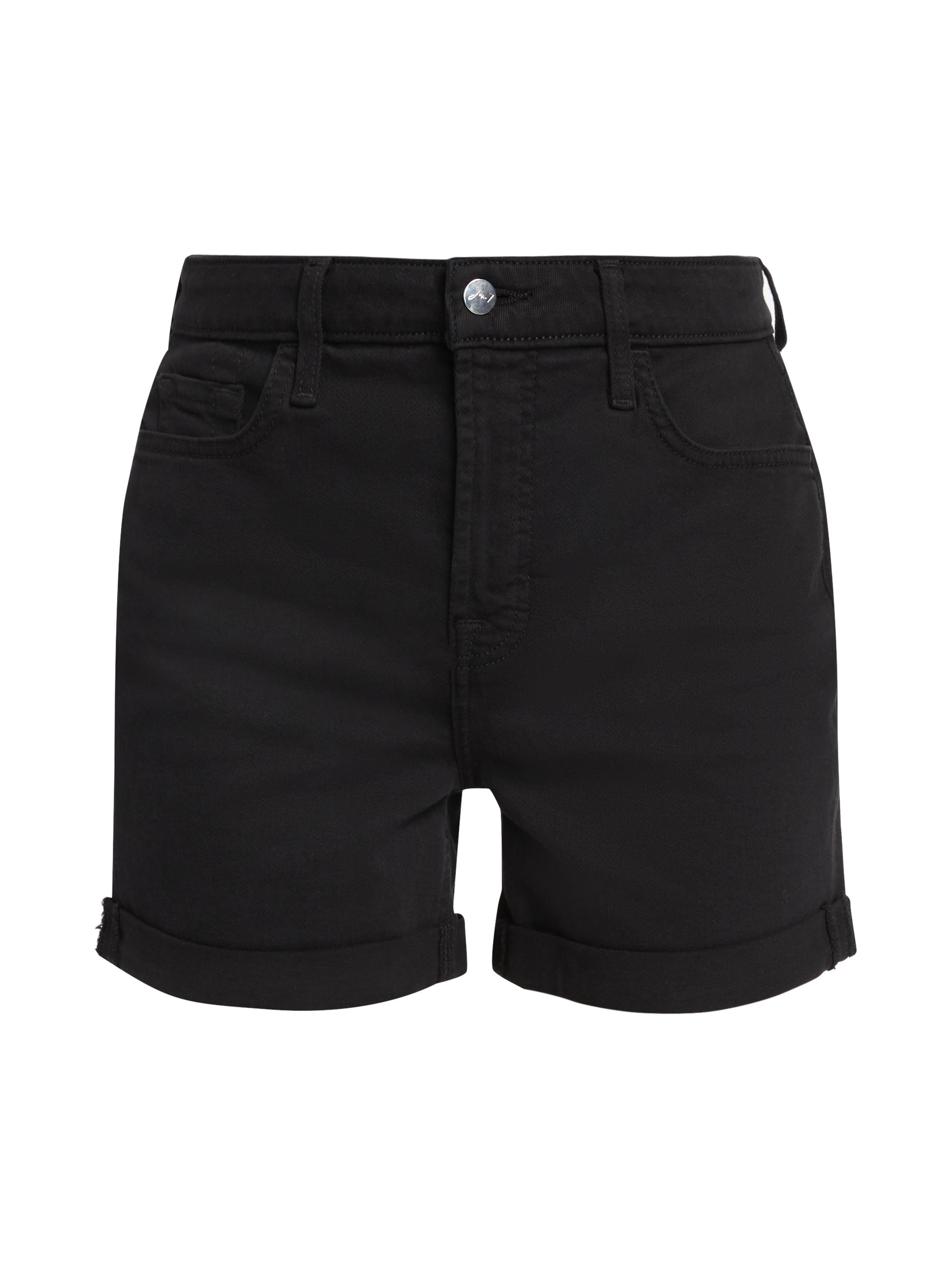 Jen7 Women's Mid-Rise Denim Rolled Shorts - Black