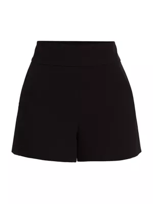 alice + olivia polka-dot crepe mini shorts - Black