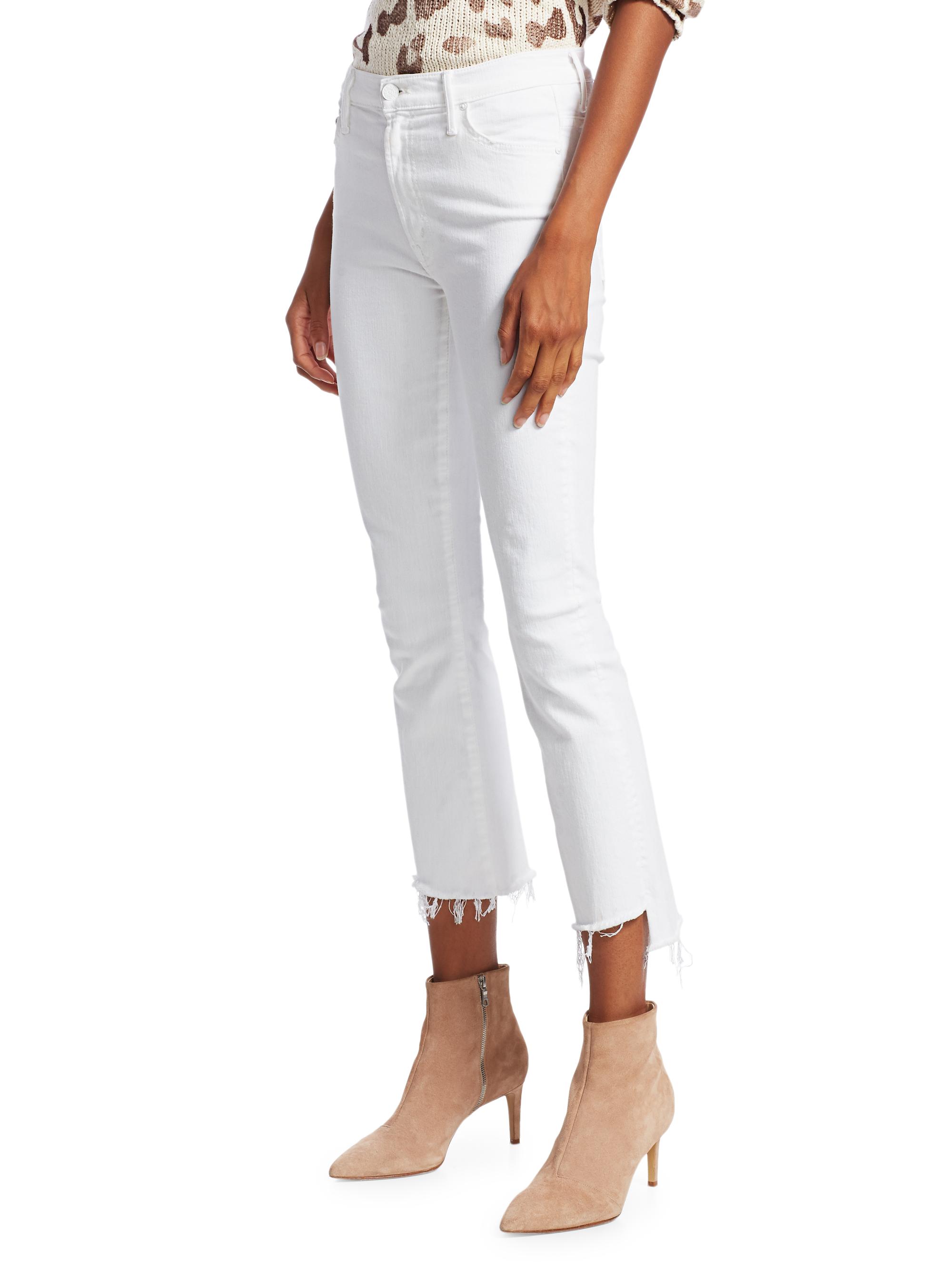 The Insider High-Rise Step Frayed-Hem Stretch Boot-Cut Jeans