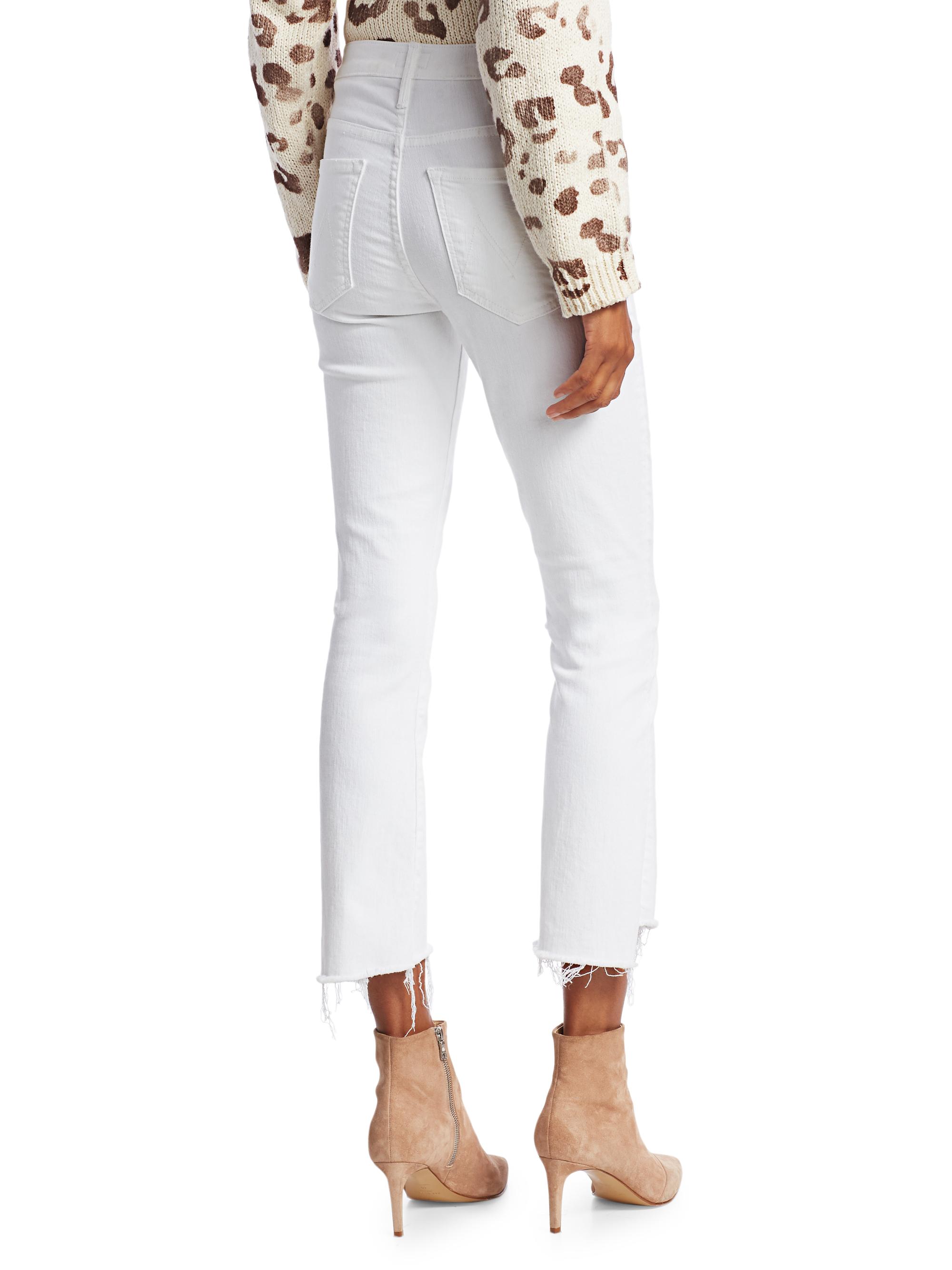 The Insider High-Rise Step Frayed-Hem Stretch Boot-Cut Jeans