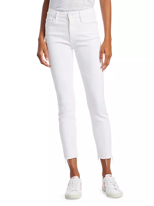 The Looker High-Rise Ankle Skinny Fray Hem Jeans