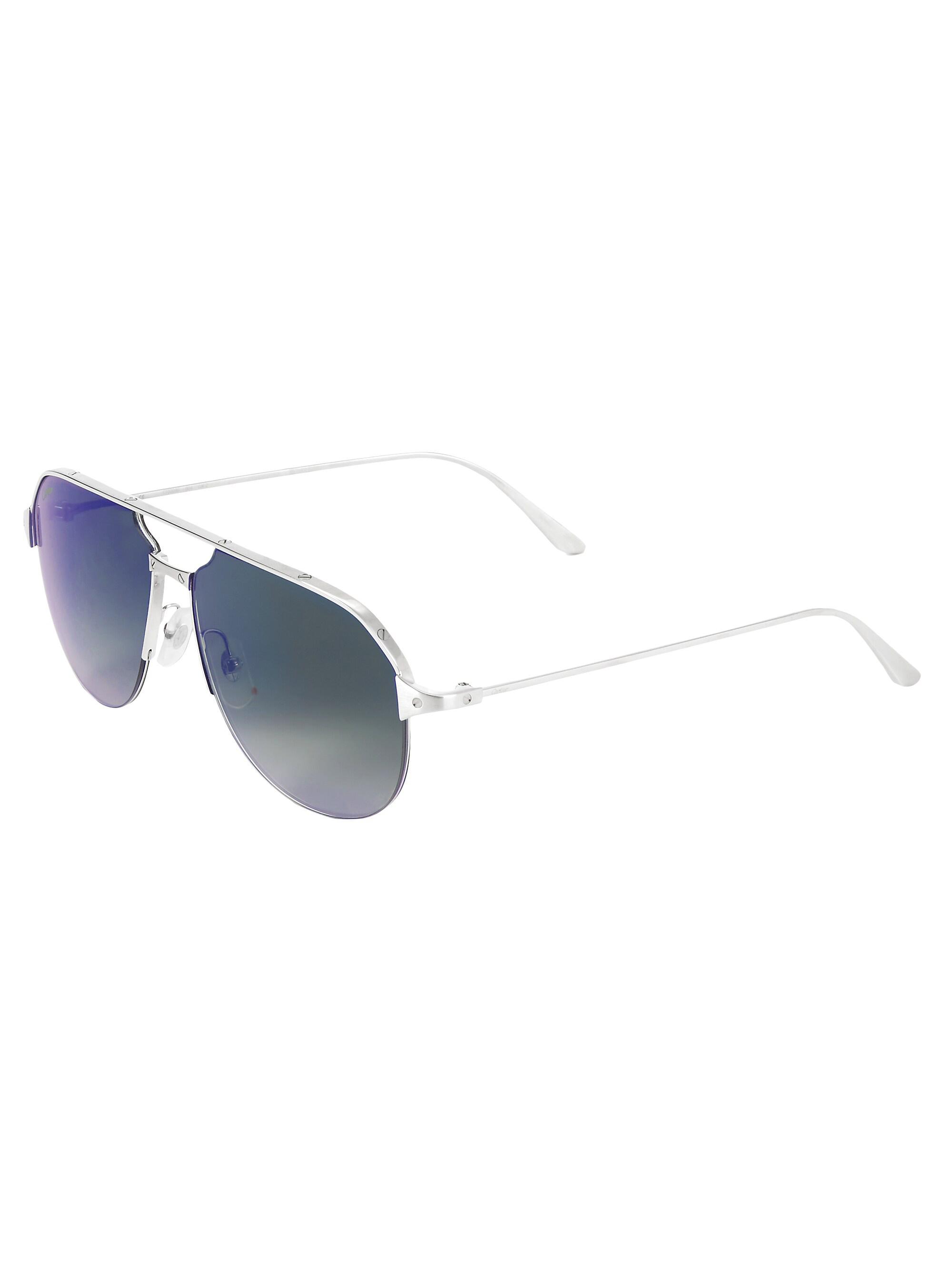 Cartier Men's 60MM Screw Metal Aviator Sunglasses - Silver