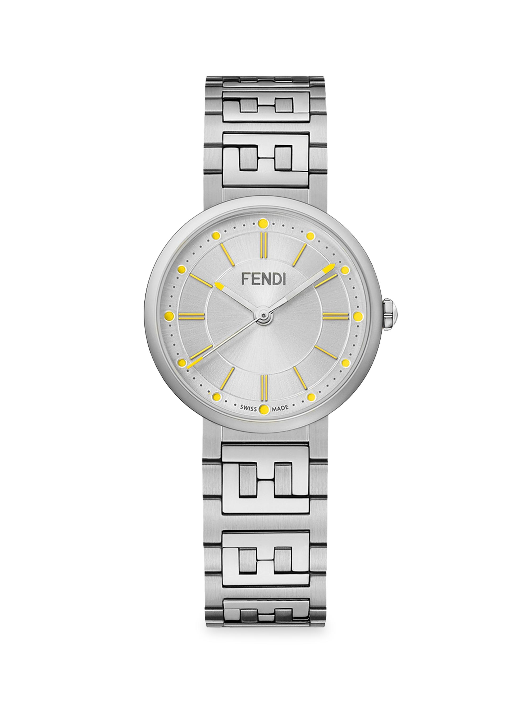 Fendi Timepieces Men's Forever Fendi Sterling Silver Bracelet Watch - Silver Multi