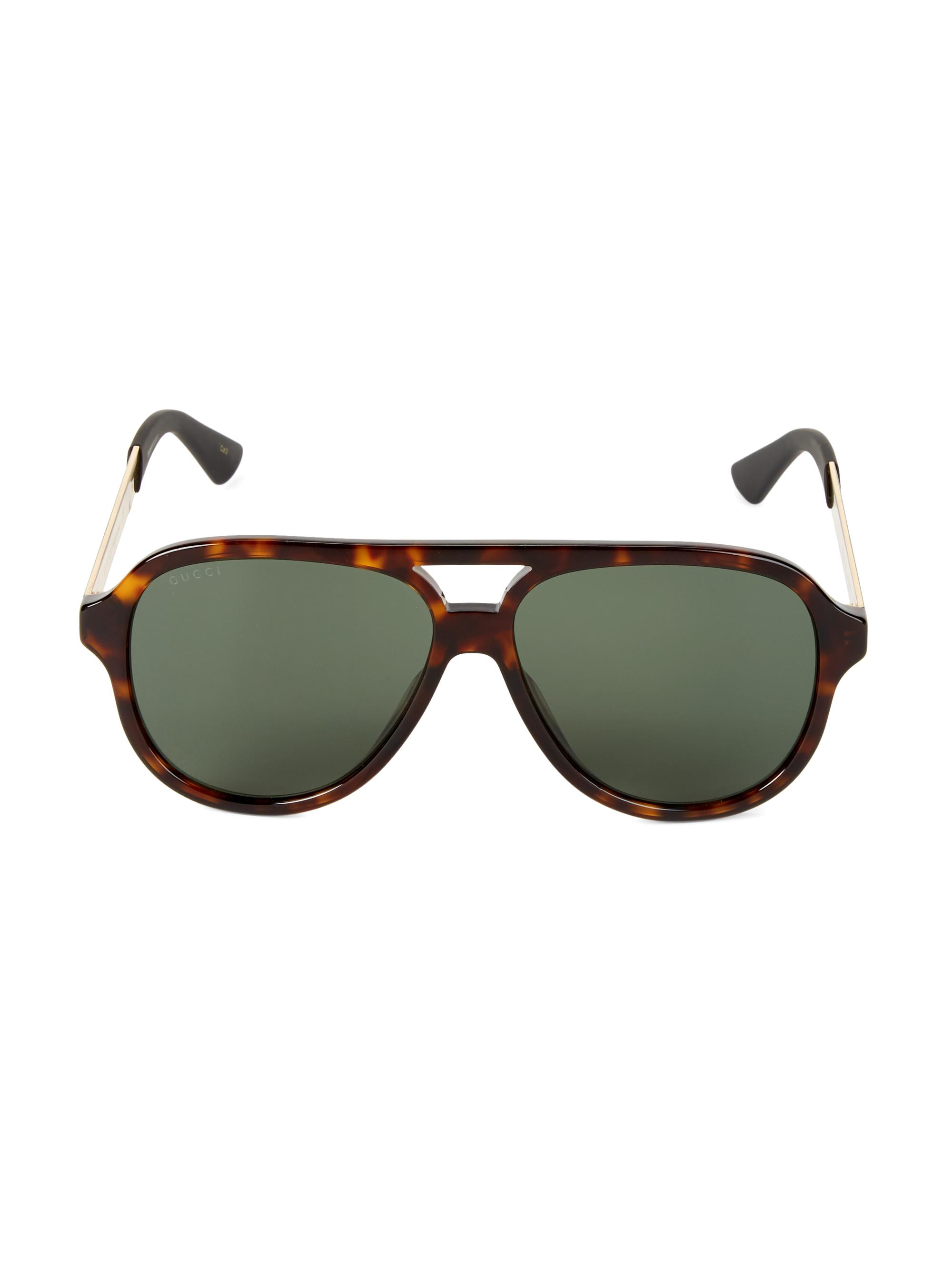 Gucci 59mm aviator glasses Gucci GG0009S 002-59 Polarized Brown Black Unisex 59mm  main image 4