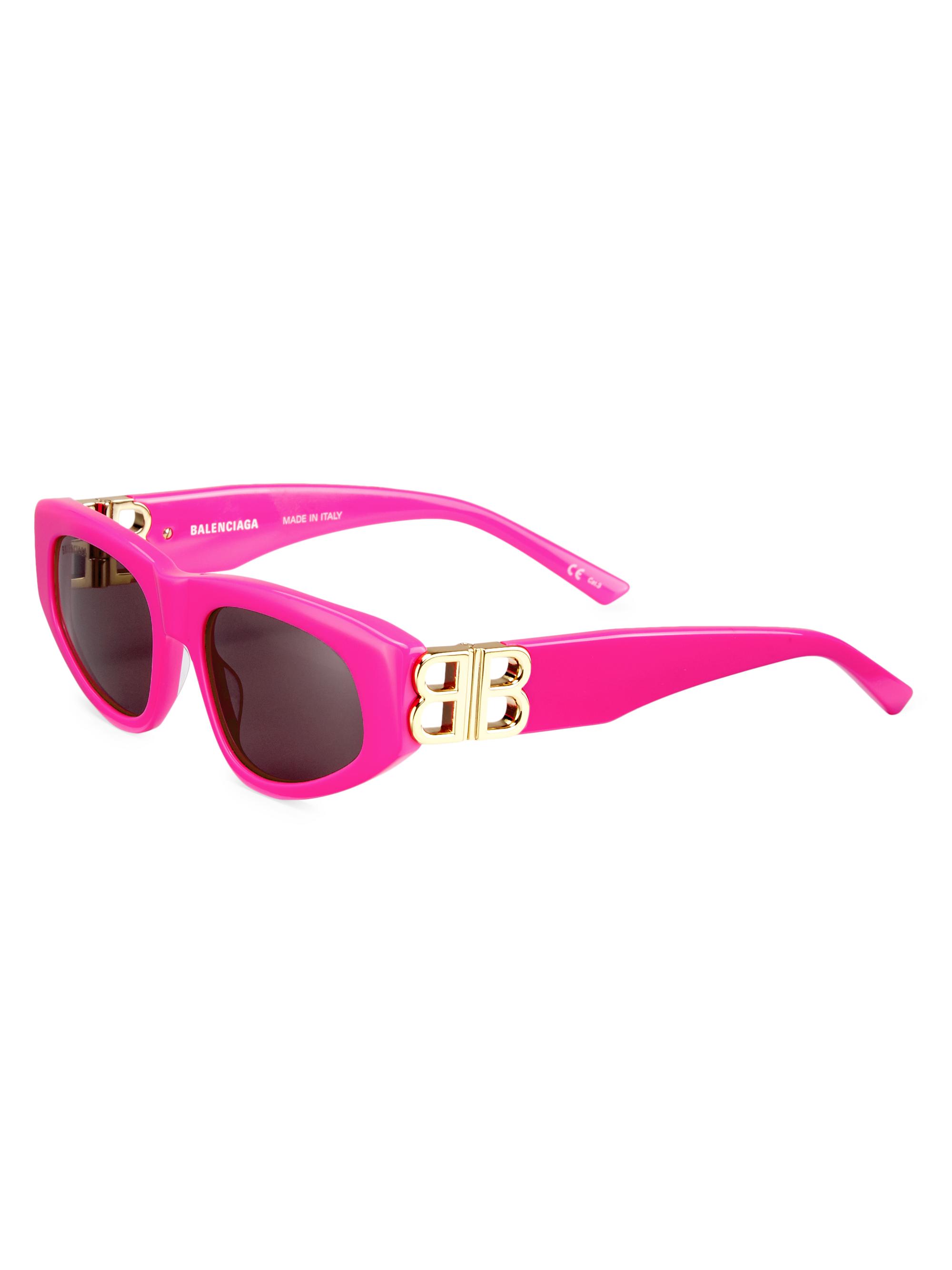 Balenciaga Women's 53MM Narrow Sunglasses - Fuchsia