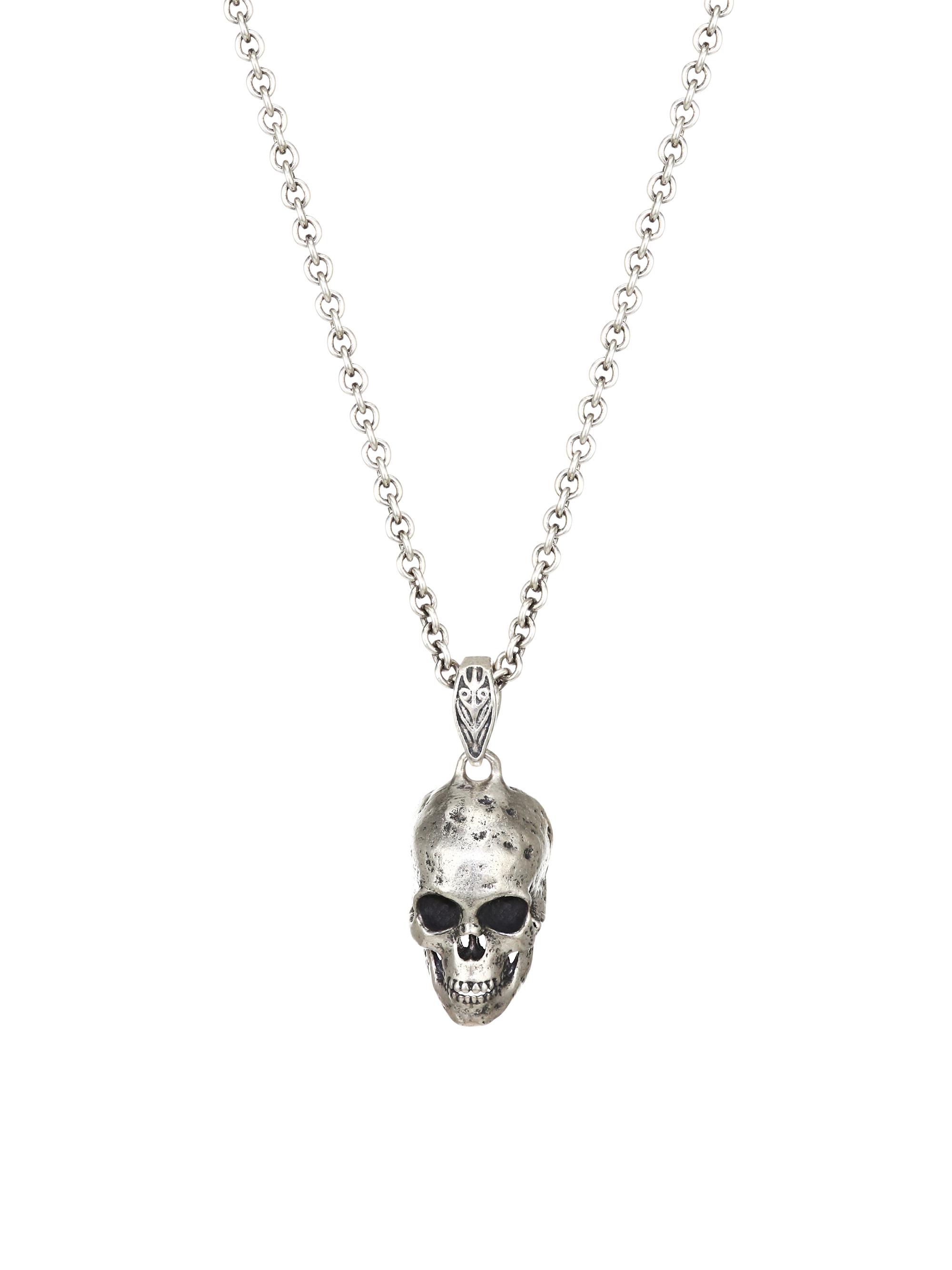John Varvatos Men's Skulls & Daggers Sterling Silver Pendant Necklace - Silver