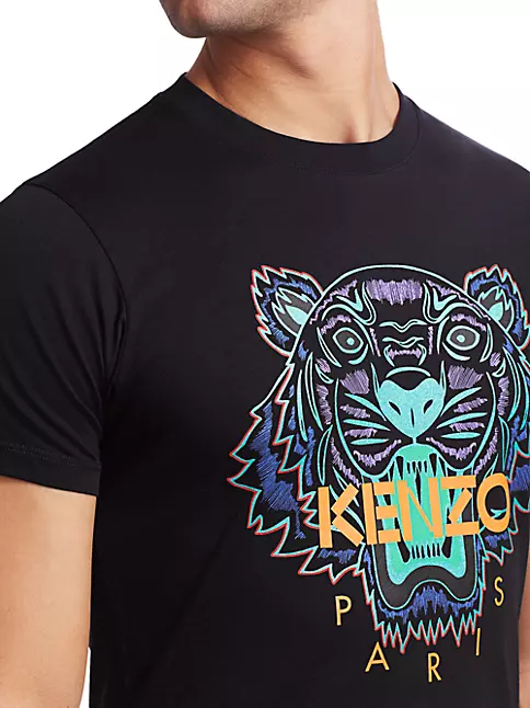 Pre-Loved Kenzo Women's Black Tiger Logo Crew Neck Sweater For
