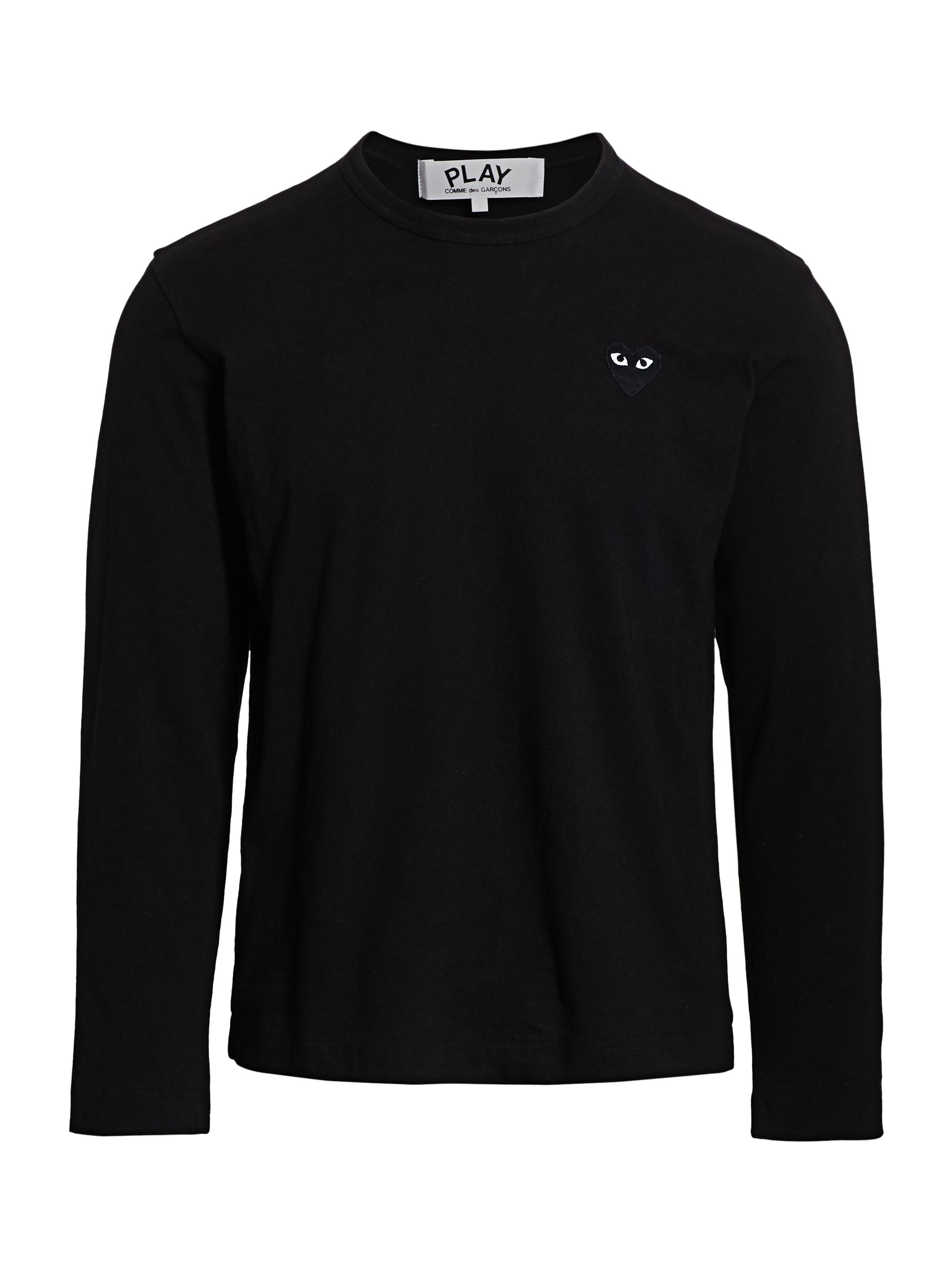 Comme des Garçons PLAY Men's Graphic Heart Long-Sleeve Tee - Black