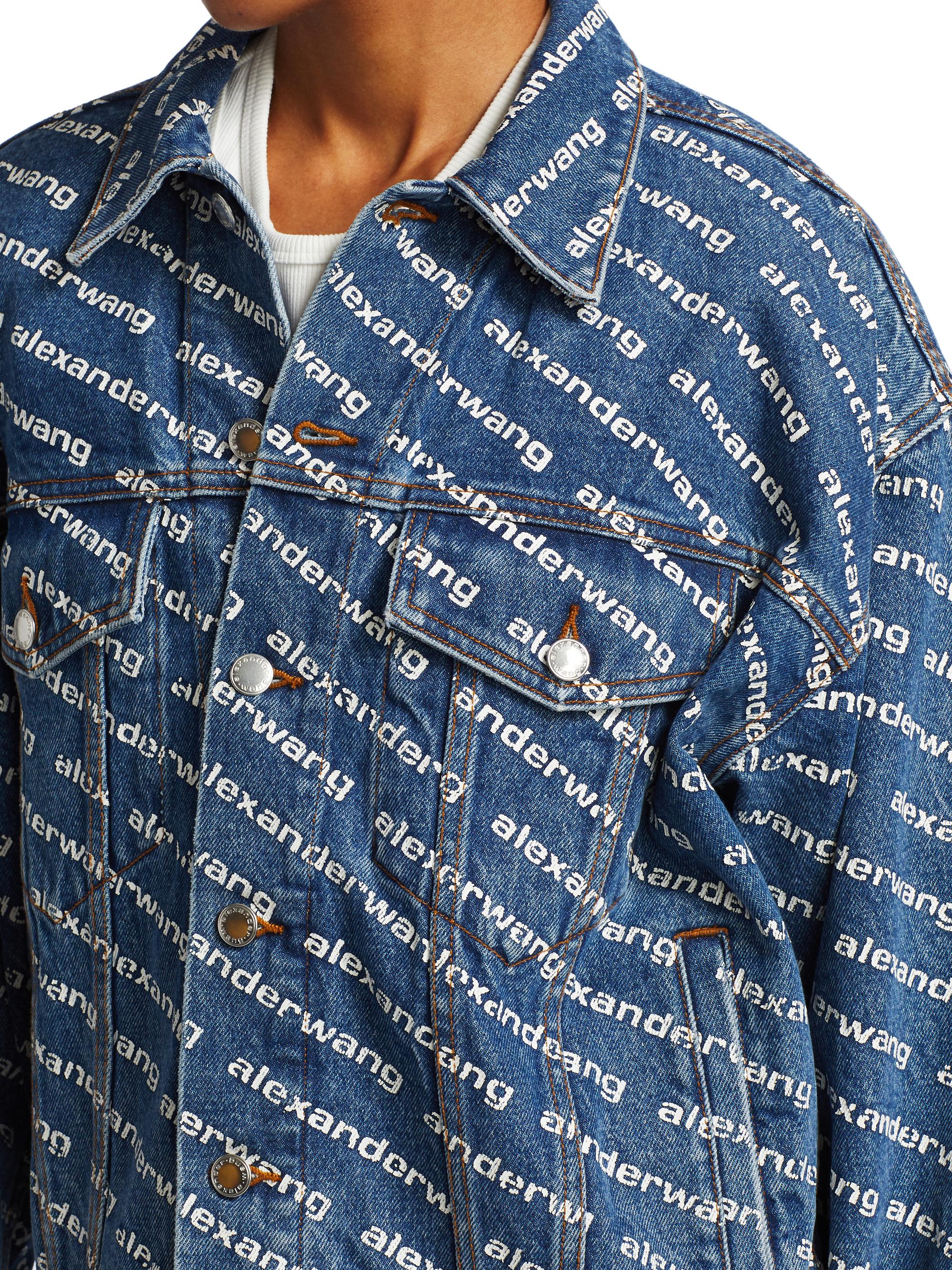 美品★Alexander Wang★Game Jacket Alexander Wang Game Logo Denim Trucker Jacket | Saks Fifth