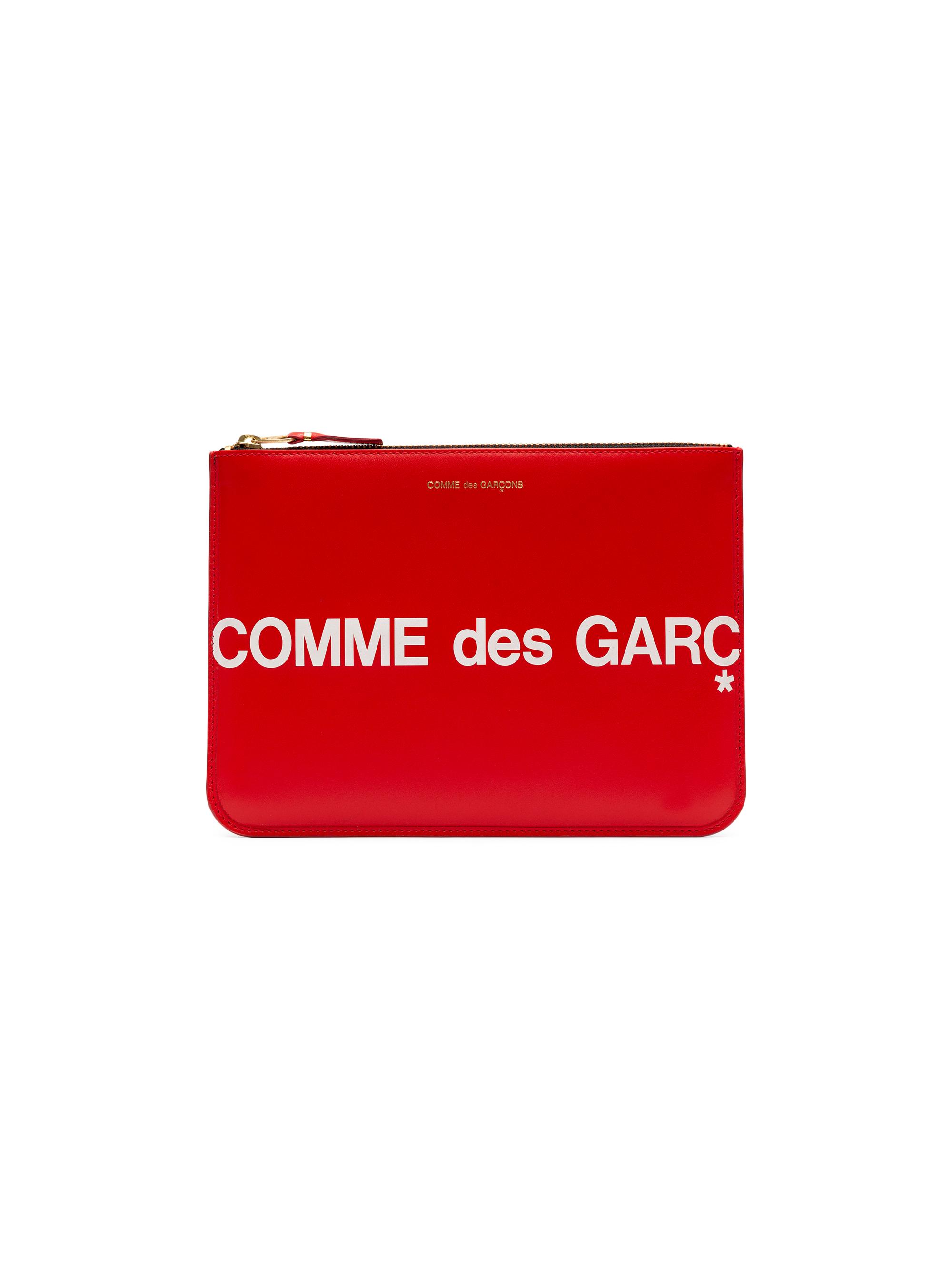 [7/31まで]COMME des GARCONS/Huge Logo/ポーチ Comme des Garçons Huge Logo Leather Zip Pouch | Saks Fifth Avenue