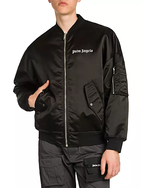 OFFWH PALM ANGELS Monogram Leather Varsity Jacket