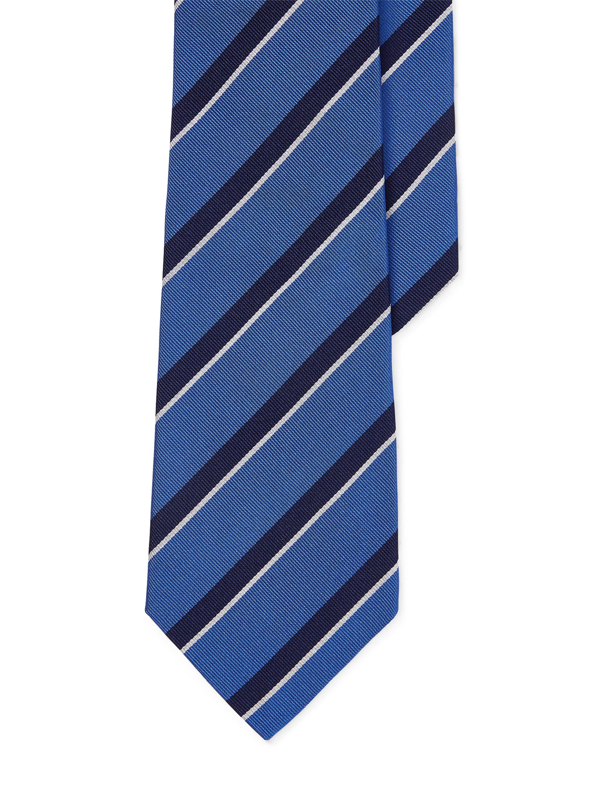 Ralph Lauren Purple Label Men's Striped Silk Tie - Blue Navy
