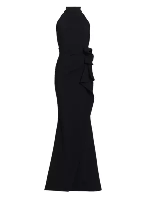 Shop Chiara Boni La Petite Robe Gudrum Halter Ruffle Gown | Saks Fifth  Avenue