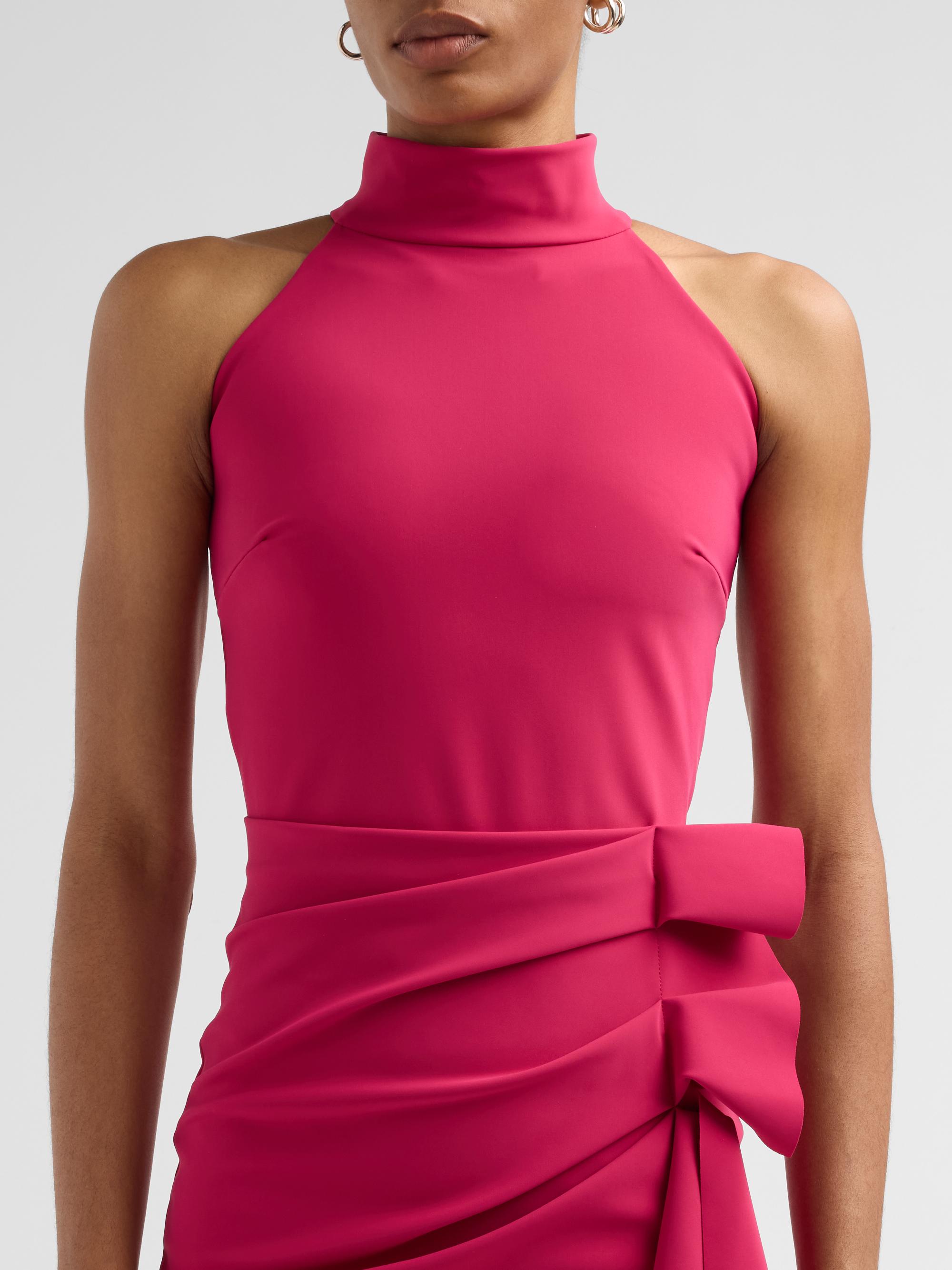 Chiara Boni La Petite Robe Women's Halter Ruffle Midi Dress - Mauve Pink | Thumbnail 5