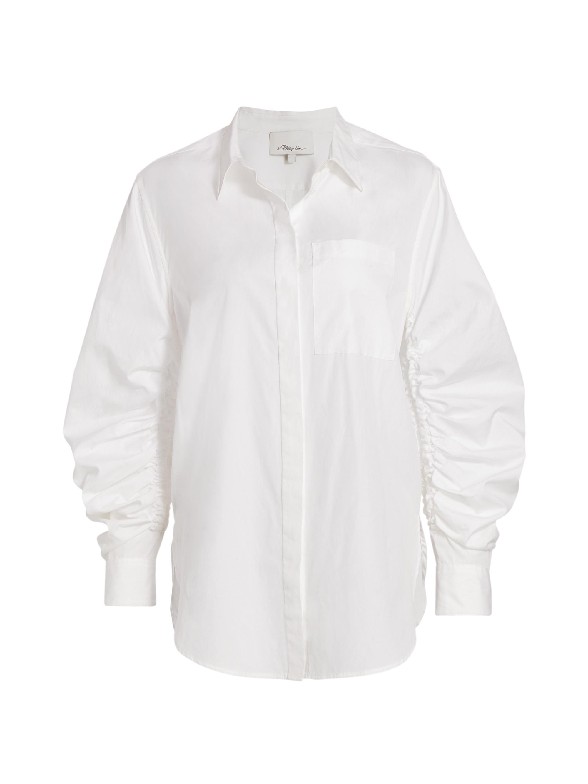 3.1 Phillip Lim Women's Gathered Sleeve Blouse - Optic White