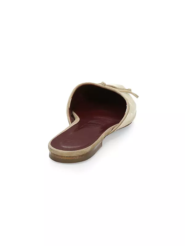 Gina Square-Toe Croc-Embossed Leather Mules