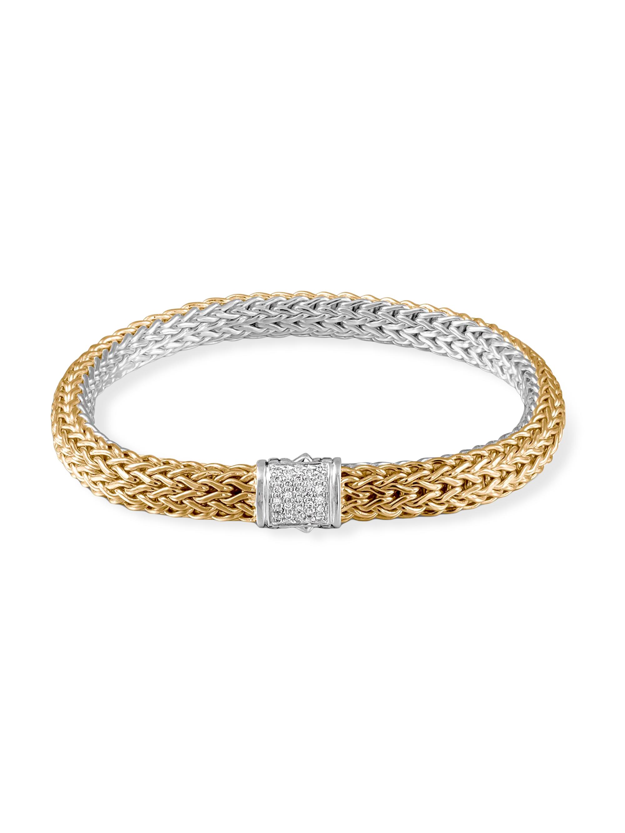 John Hardy Women's Classic Chain 18K Gold, Diamond & Sterling Silver Reversible Bracelet - Gold