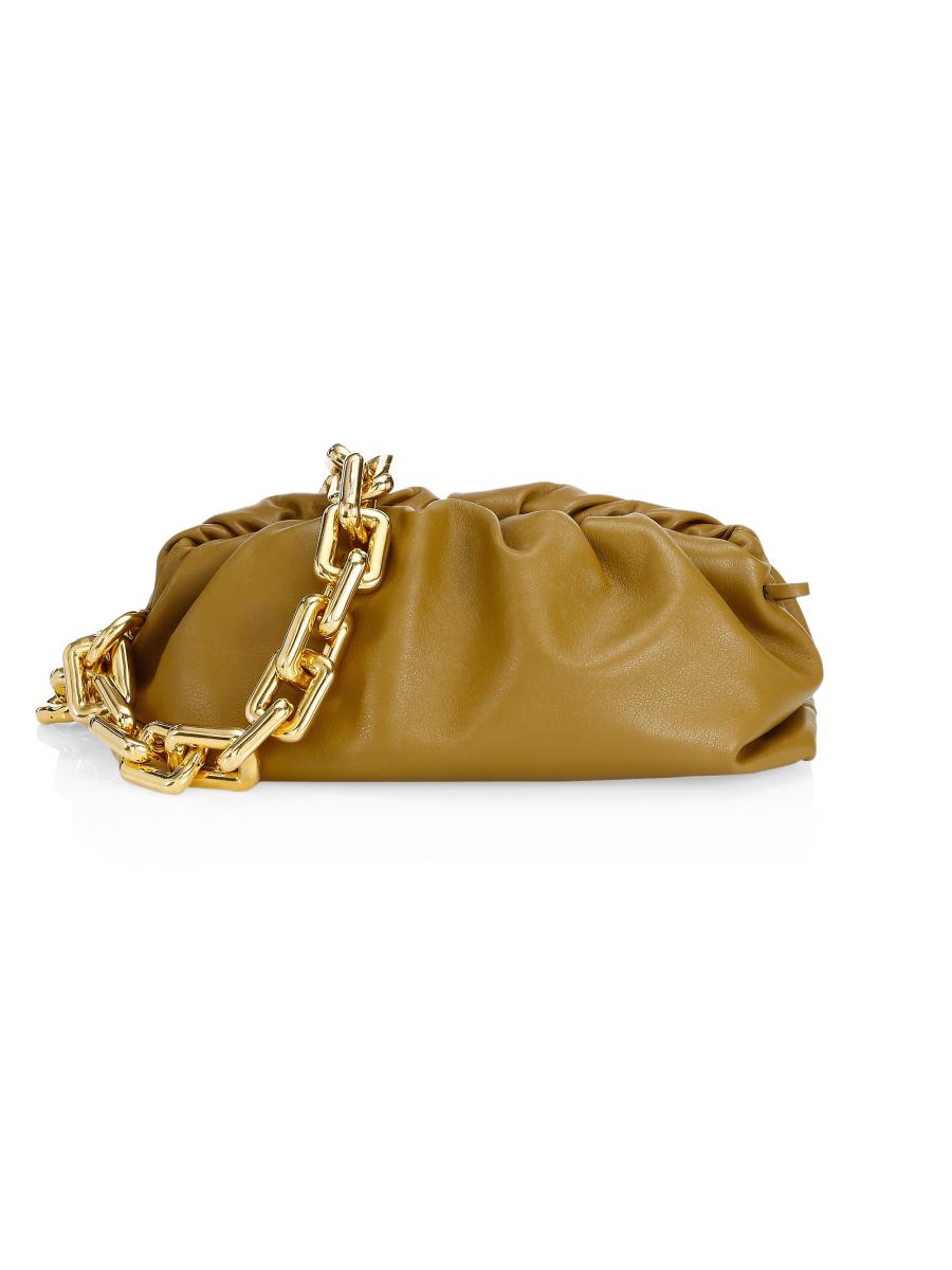 【VIP SALE】BOTTEGA VENETA メタリックゴールド POUCH クラッチ Bottega Veneta The Chain Pouch Leather Clutch | Saks Fifth